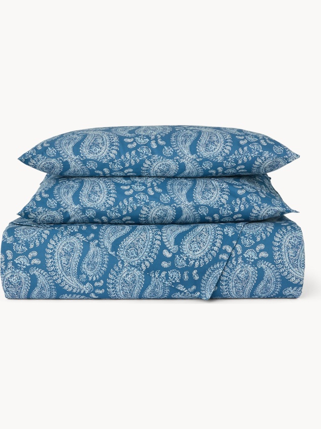 Parure copripiumino in cotone percalle fantasia paisley - Prezzo di lancio