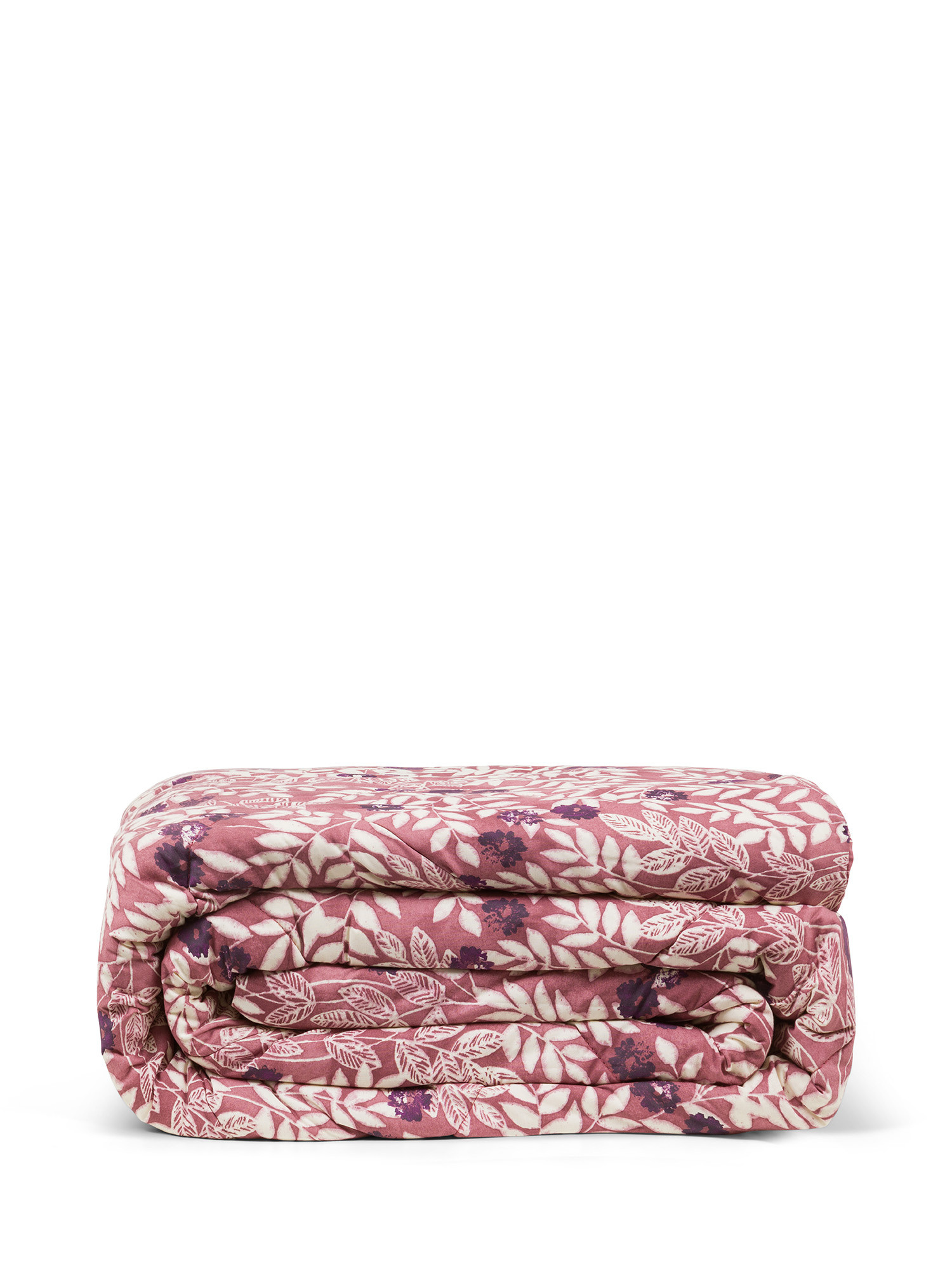 Floral patterned cotton quilt, Pink, large image number 0