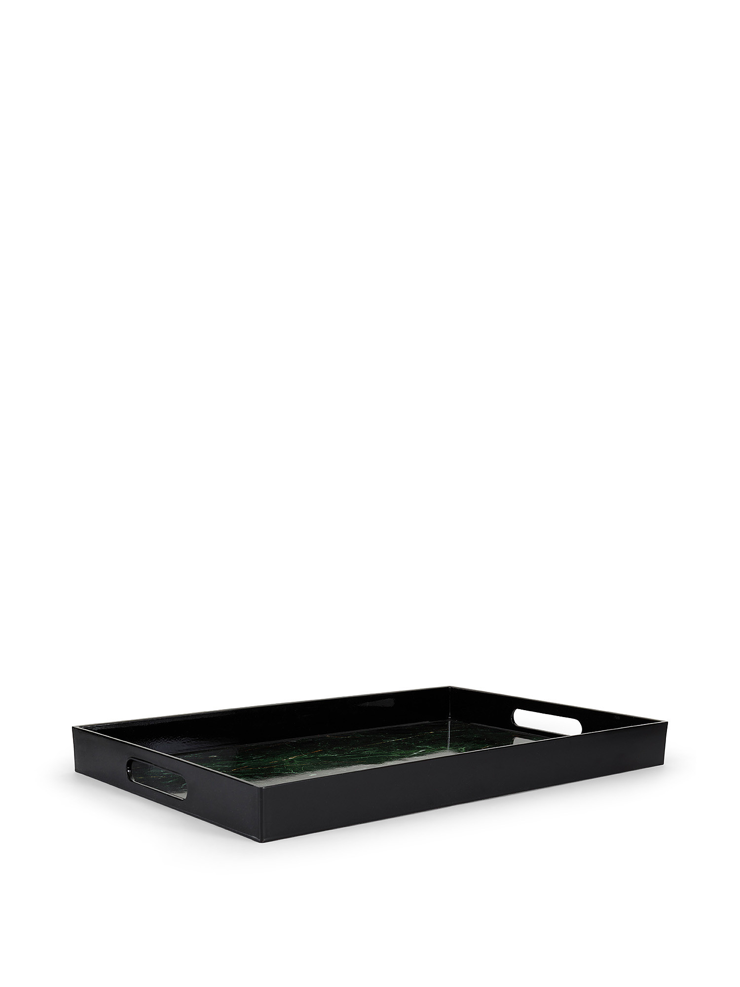 Plastic tray with marble effect, Black, large image number 0