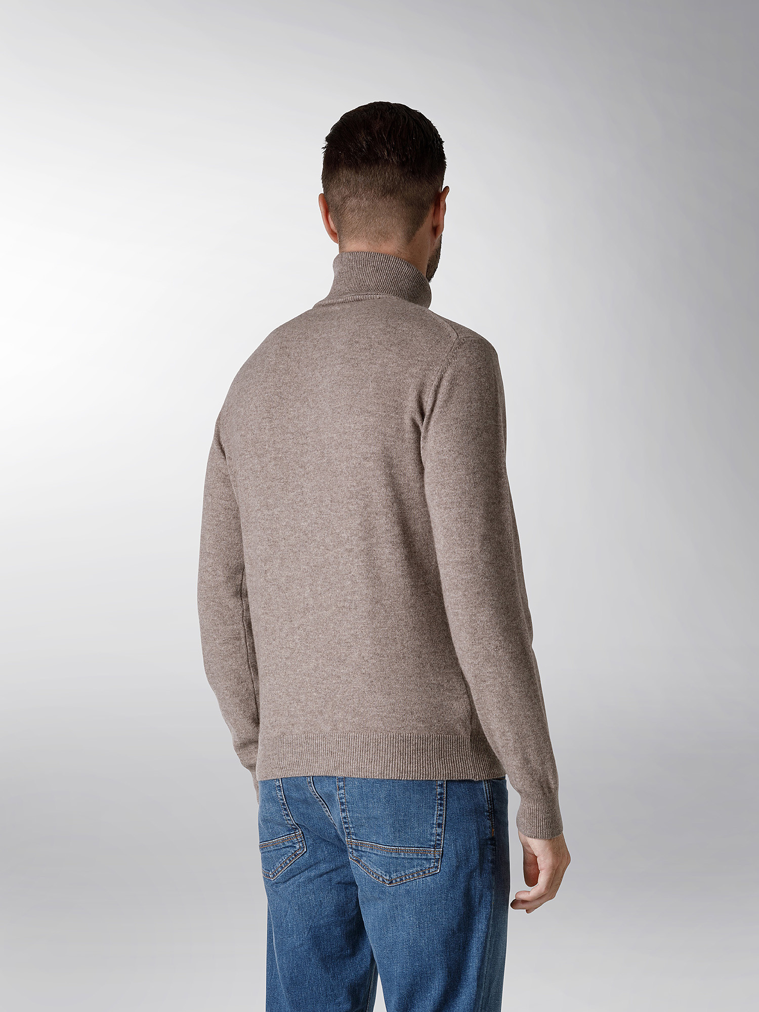 Coin Cashmere - Turtleneck in pure cashmere, Taupe Grey, large image number 2