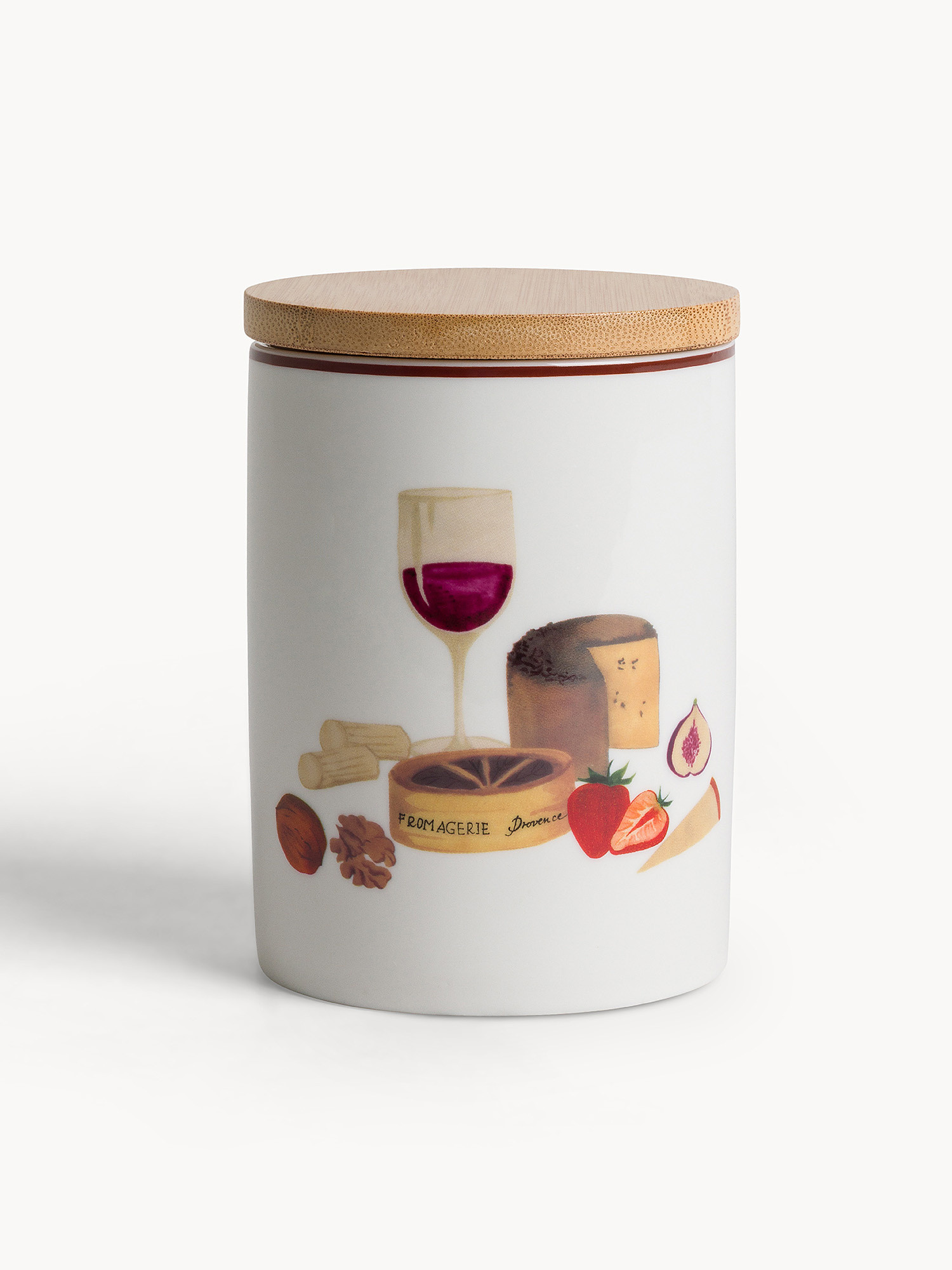 New bone china jar with cheese motif, Multicolor, large image number 0