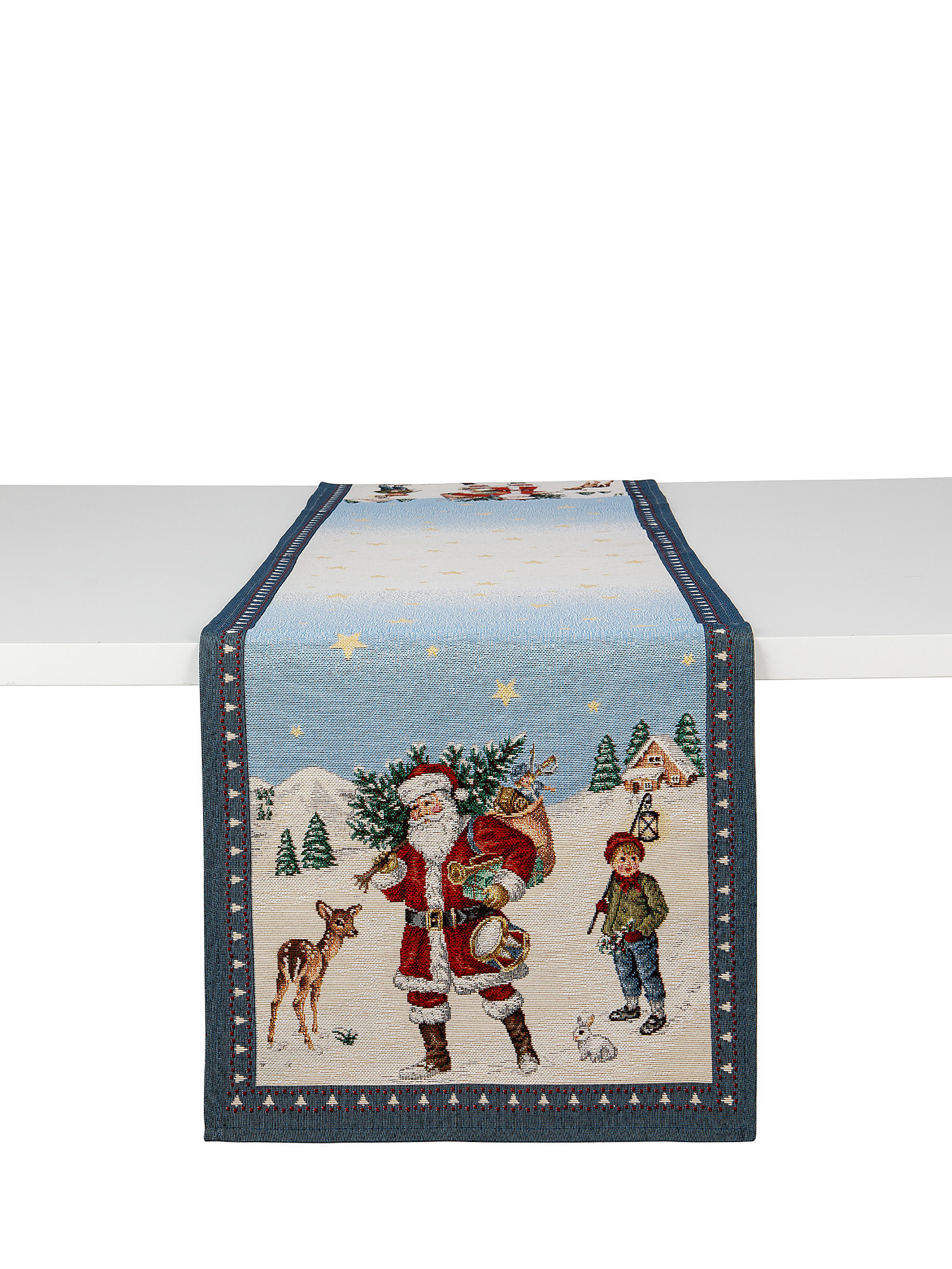Gobelin fabric table runner with Santa Claus motif, Multicolor, large image number 0