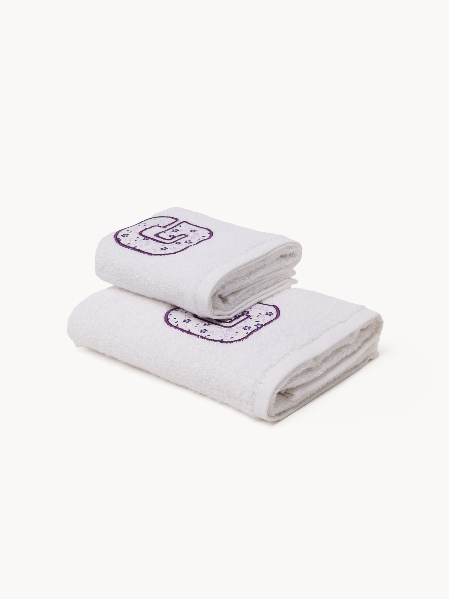 Terry towel set,letter design, White, large image number 0