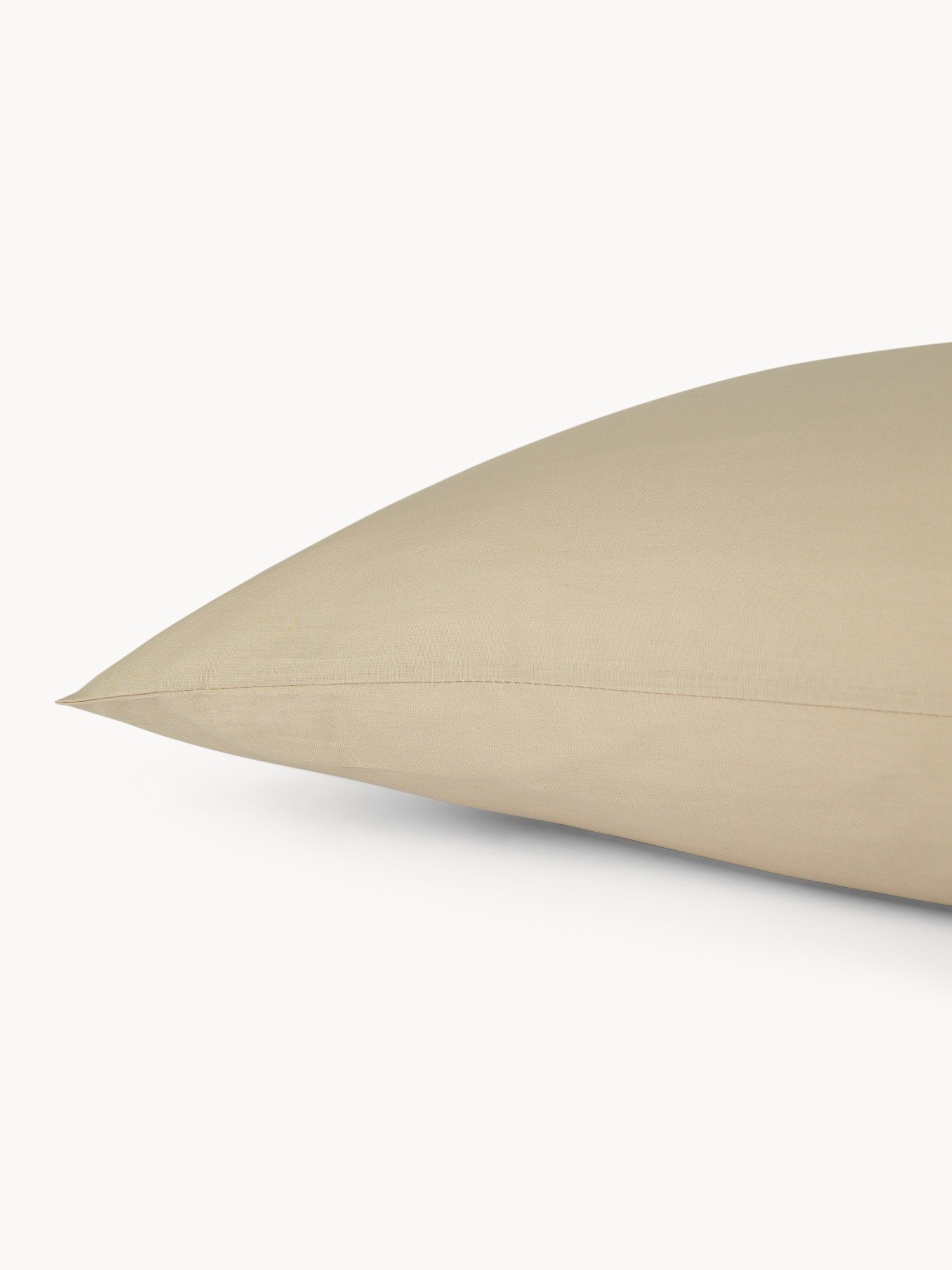 Solid Cotton Percale Duvet Cover Set - Discounted Price, Beige, large image number 1