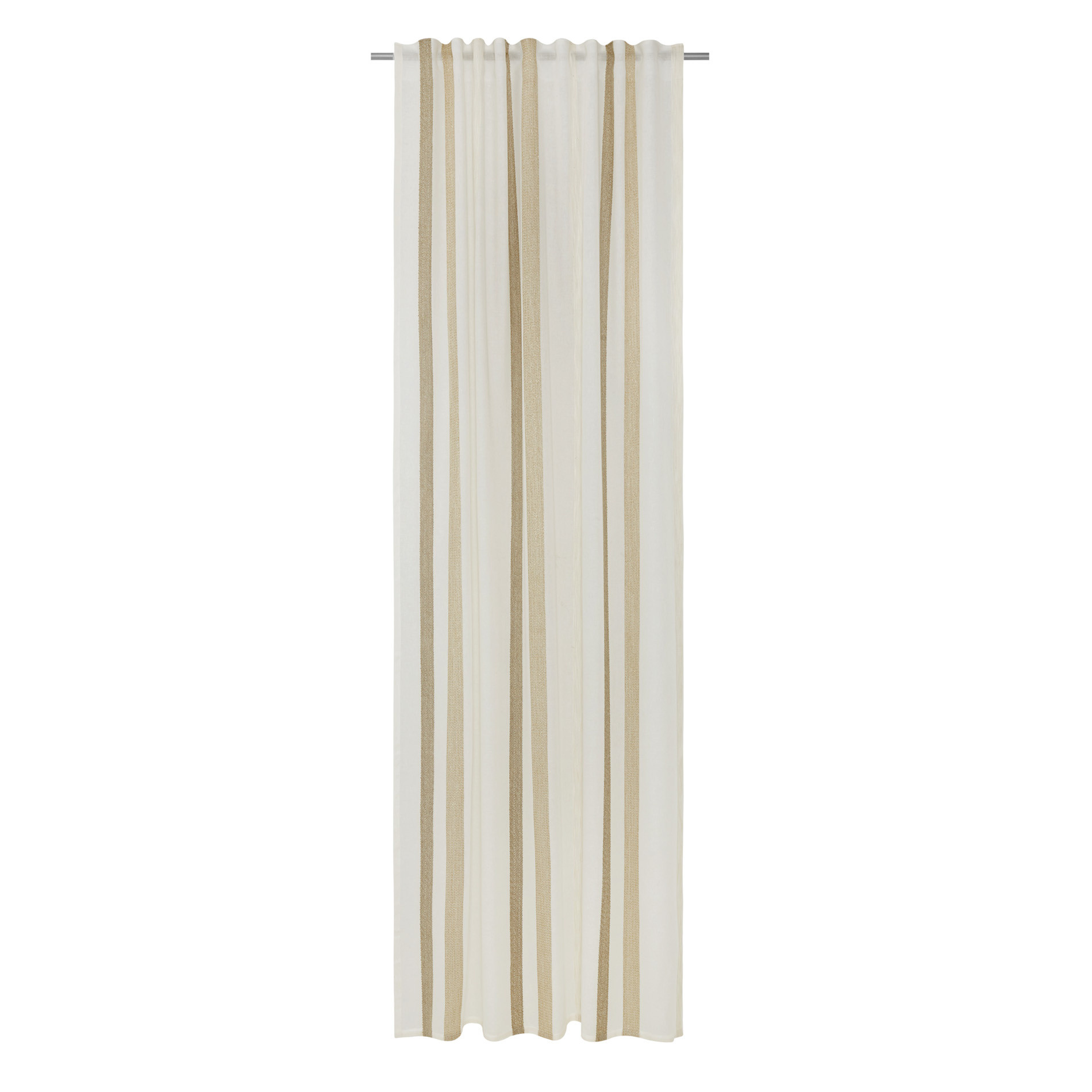 Curtain fabric with hidden pass-through stripes, Light Beige, large image number 3