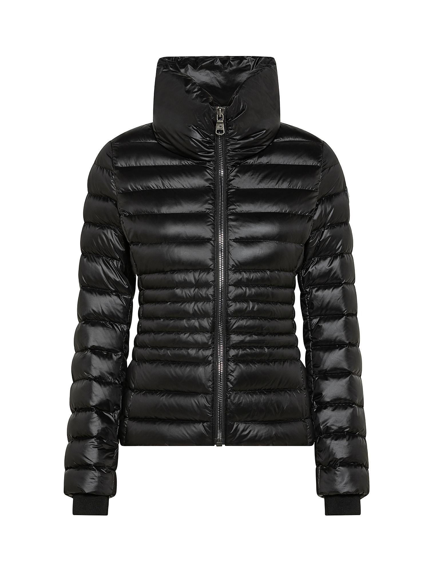 Quilted jacket with high collar, Black, large image number 0