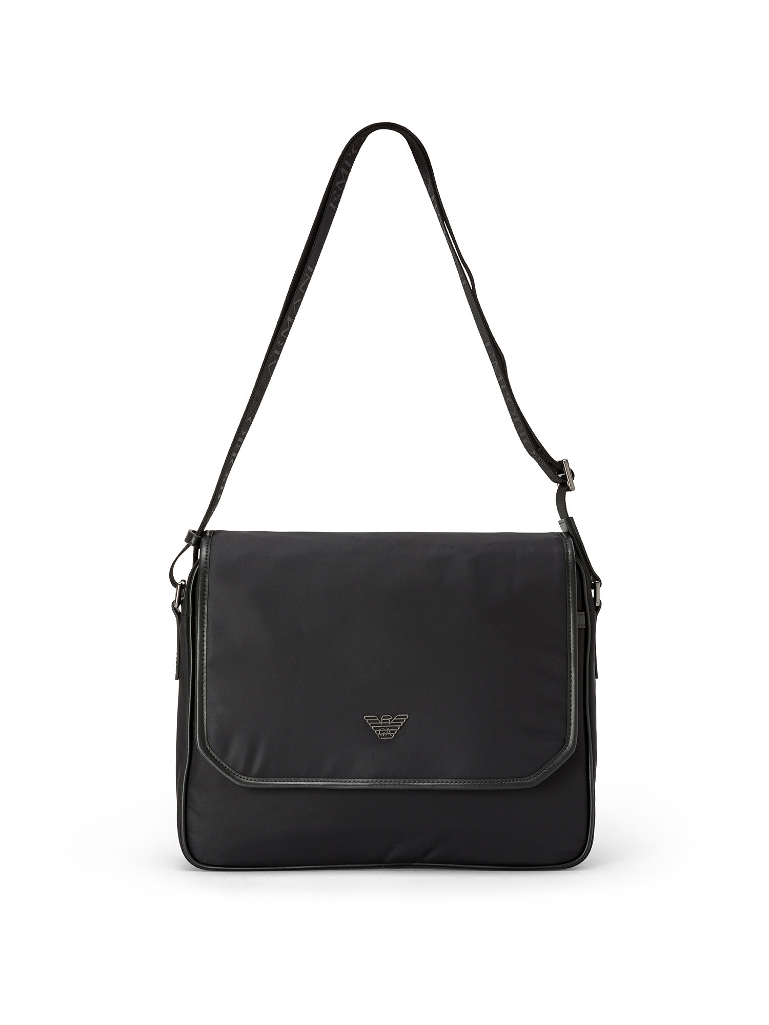 Emporio Armani - Bag in recycled nylon with logo, Black, large image number 0