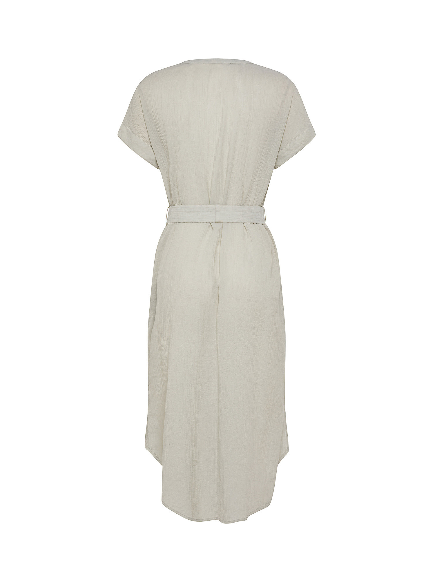 Esprit - Cotton midi dress with belt, Light Beige, large image number 1