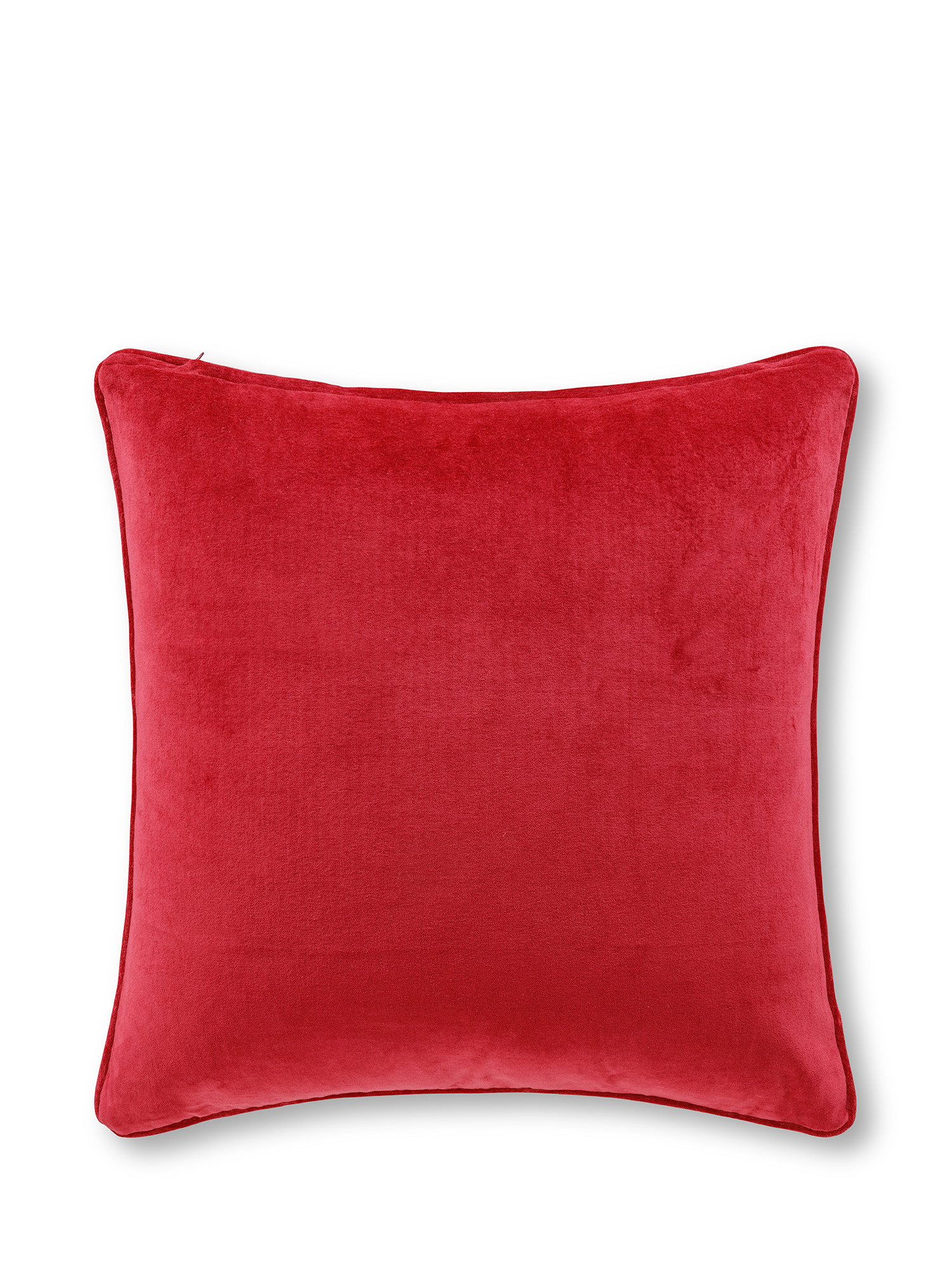 Velvet cushion with stars embroidered in lurex 45x45 cm, Red, large image number 1