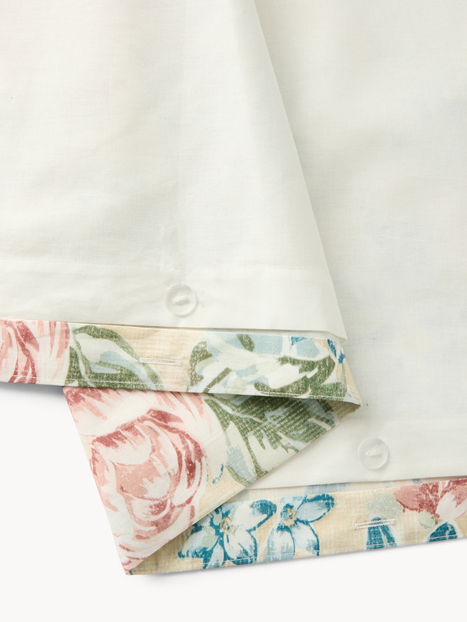 Pure Cotton Duvet Cover Set with Floral Pattern - Discounted Price, Beige, large image number 1