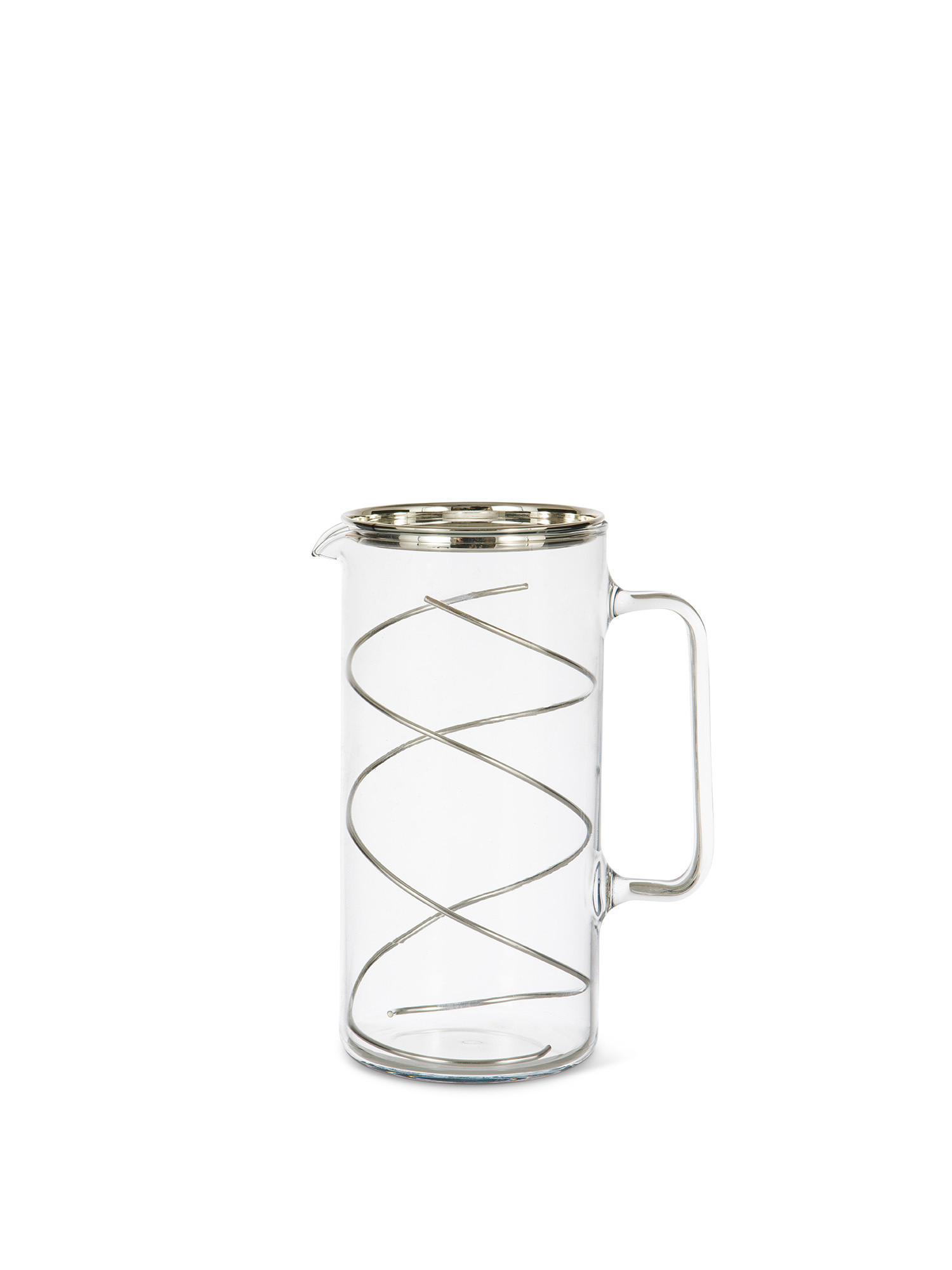 Glass carafe with purifying 925 silver spiral, Silver Grey, large image number 0