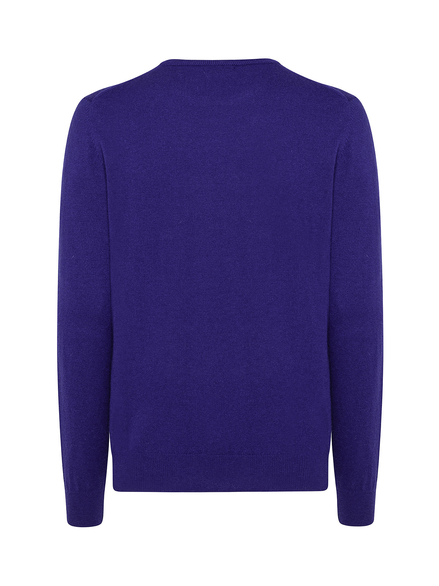 Cashmere Blend crewneck sweater with noble fibers, Royal Blue, large image number 1