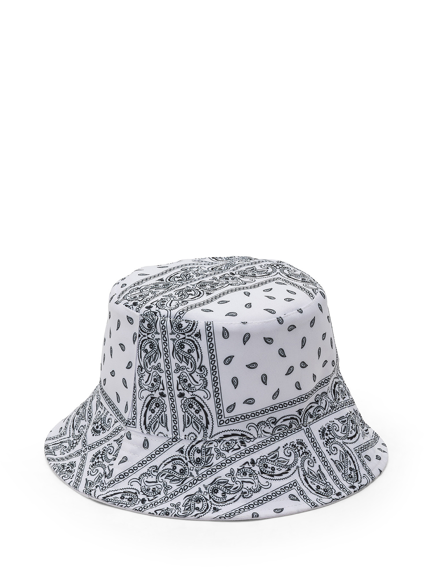 Cappello cloche stampa bandana, Bianco, large image number 0