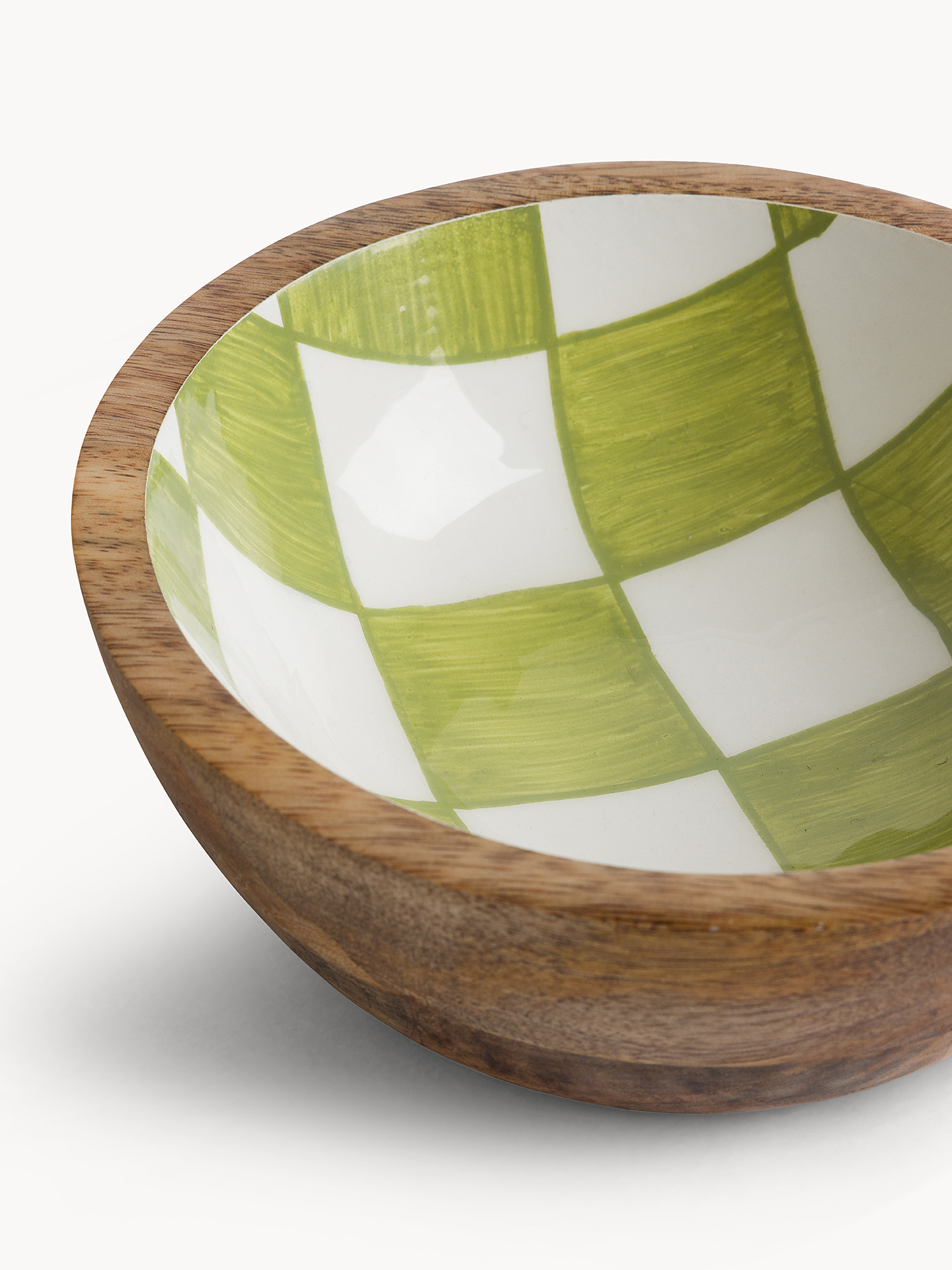 Coppetta in legno di mango con rivestimento poliresina, Verde lime, large image number 1