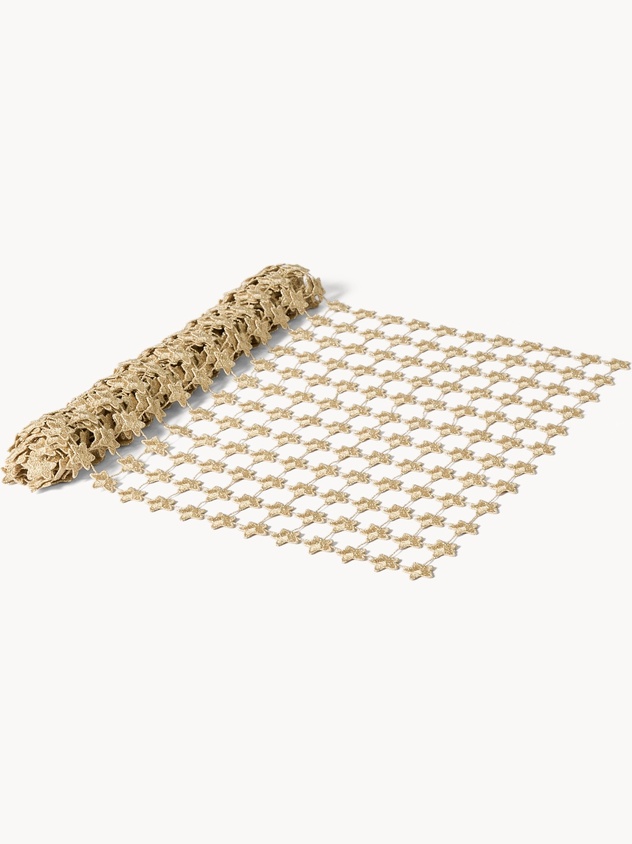 Runner traforato in lurex dorato