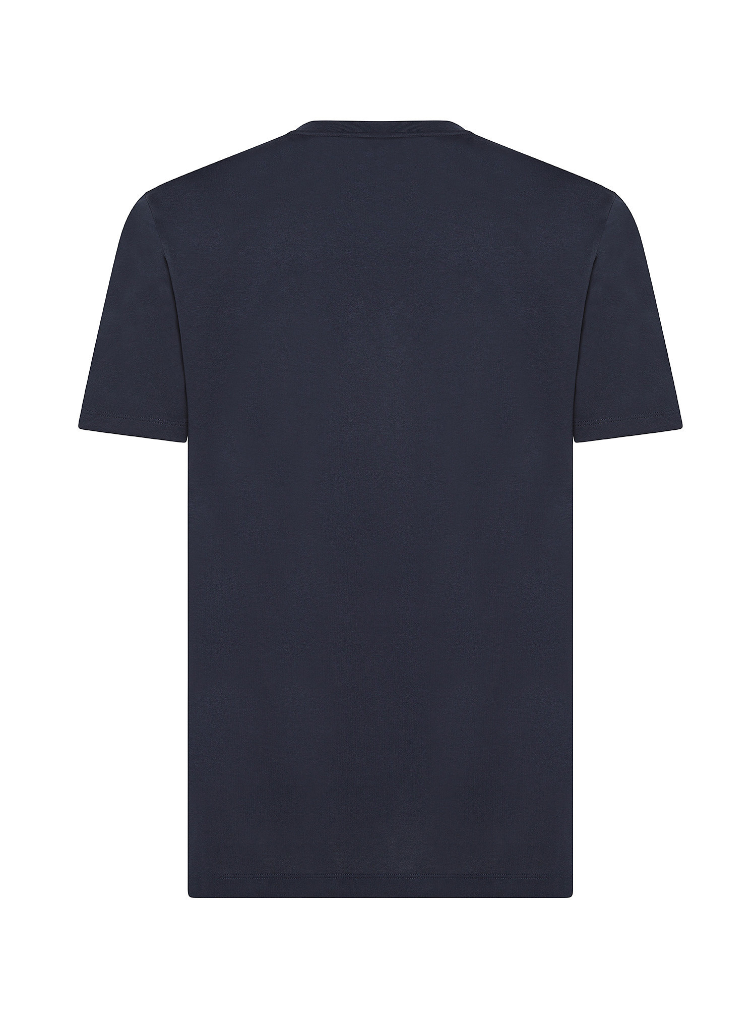 Hugo - T-shirt in cotone biologico con logo stampato, Blu scuro, large image number 1