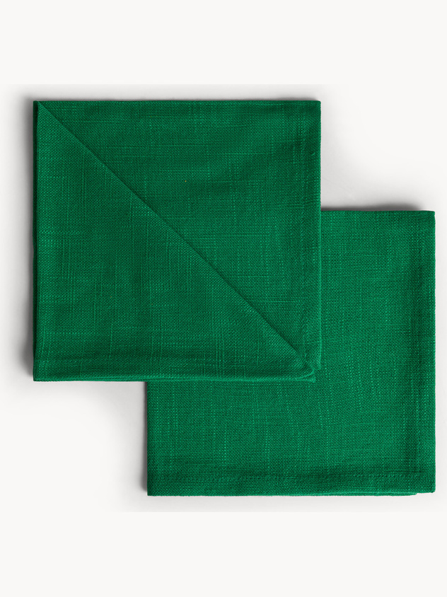 Set of 2 Solid Cotton Slub Napkins