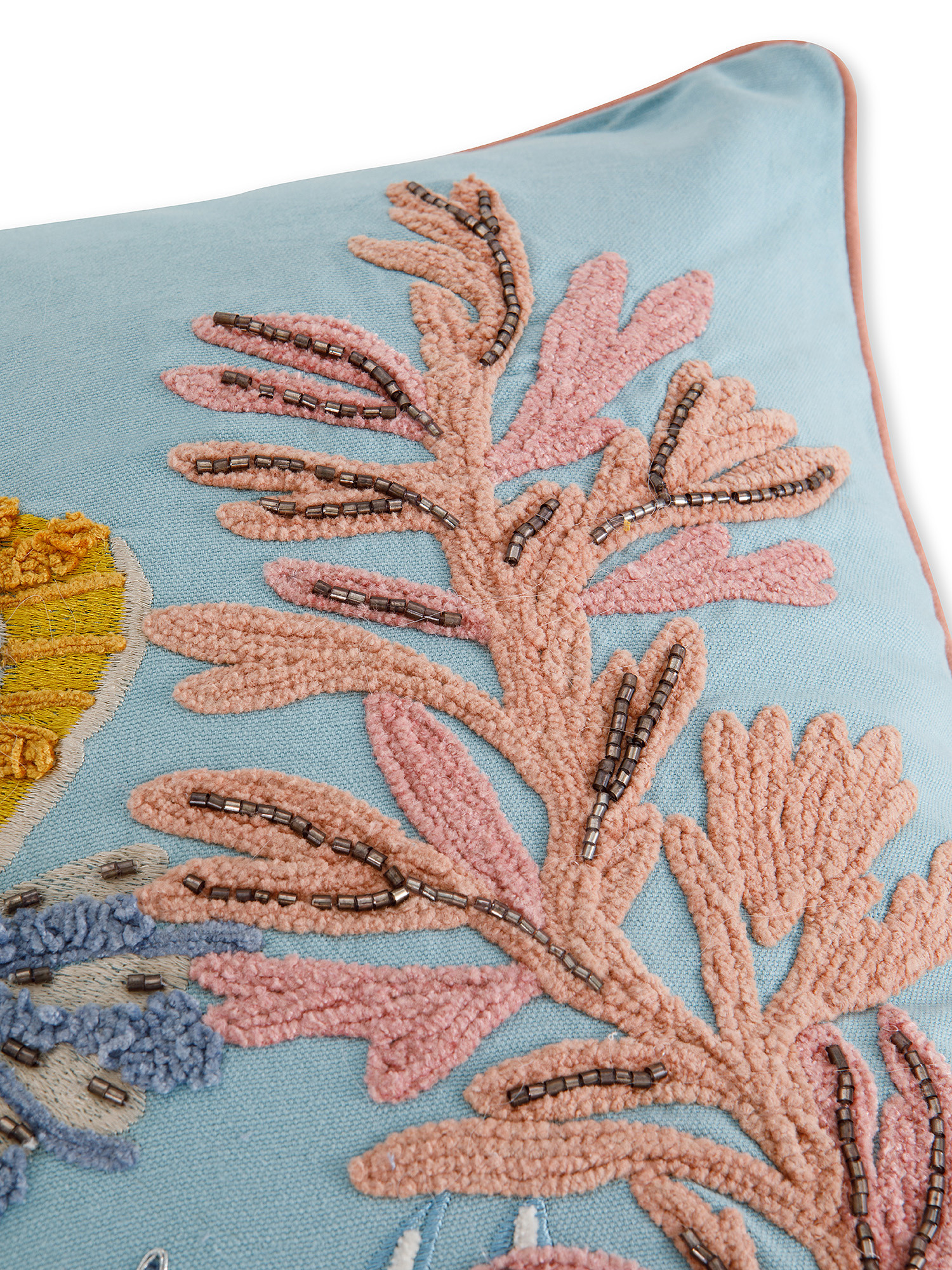 Marine embroidery cushion 45x45cm, Light Blue, large image number 2