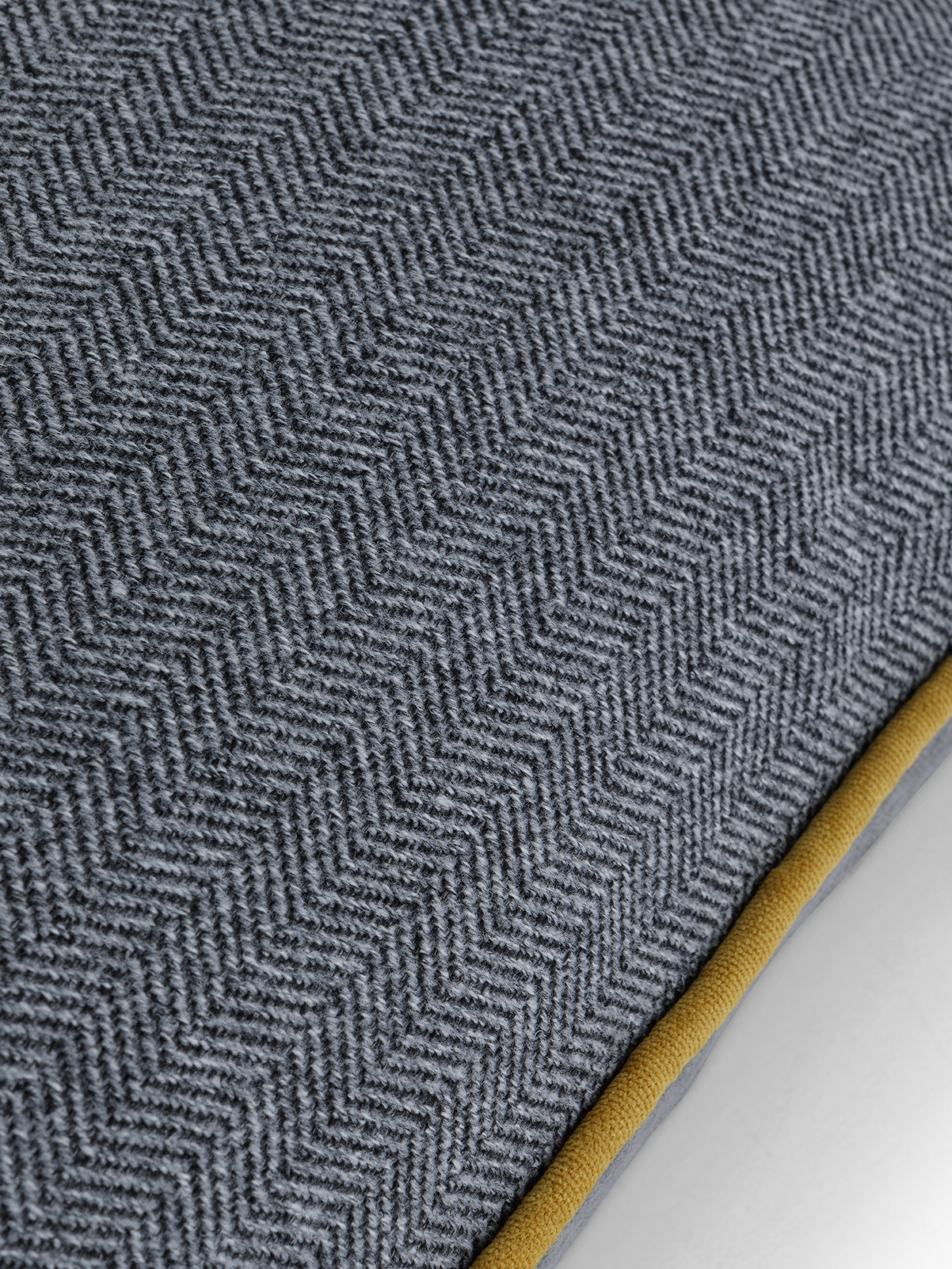 Cushion in herringbone tweed effect fabric 45x45 cm, Grey, large image number 2