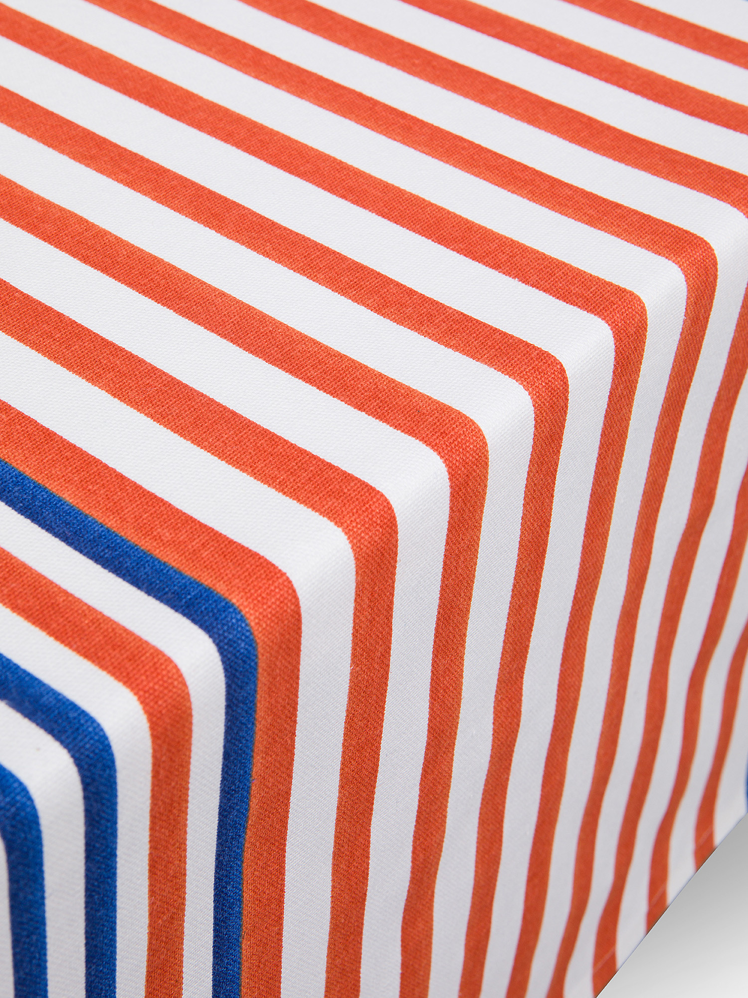 100% cotton tablecloth with striped print, Red, large image number 1