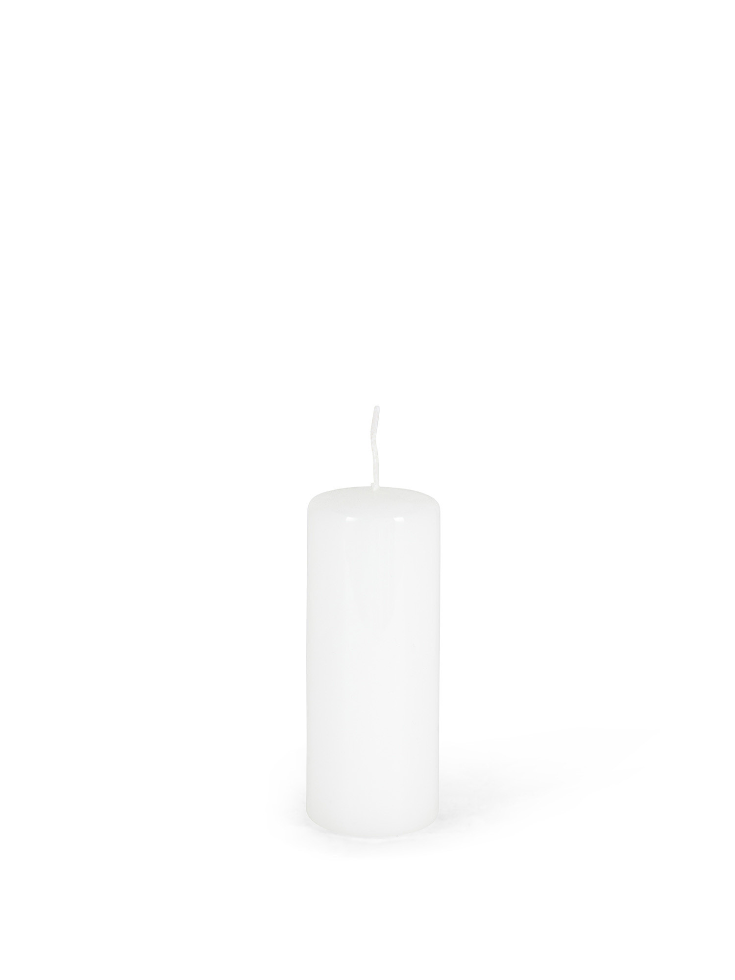 Cylindrical candle in lacquered wax made in Italy, White, large image number 0