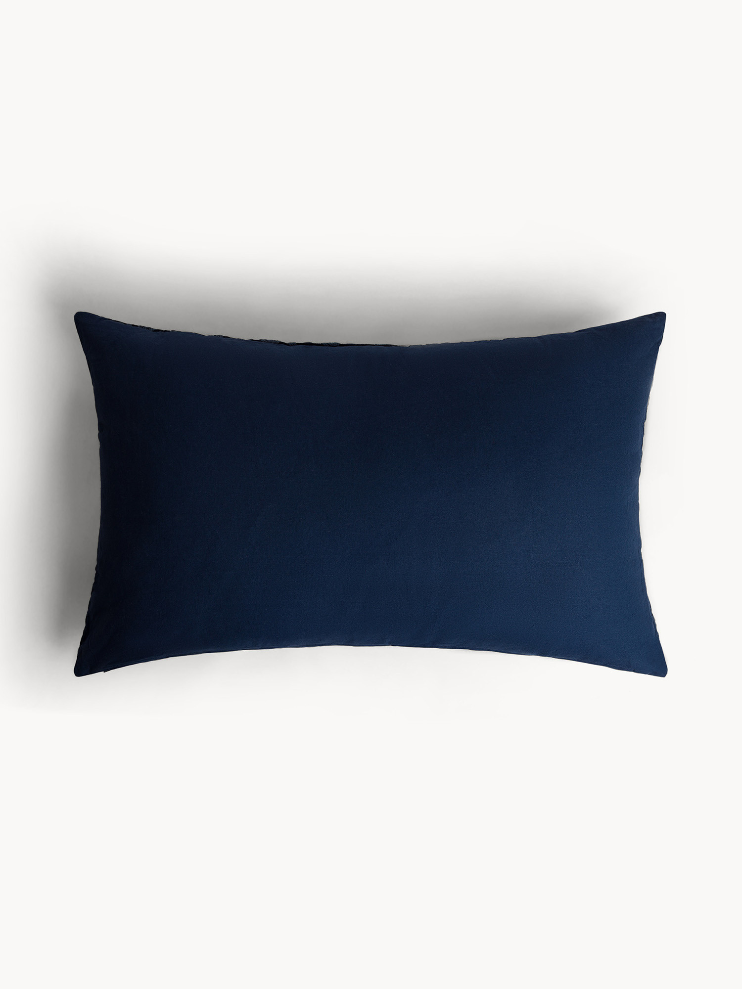 45x65 cm chenille cushion with floral embroidery, Dark Blue, large image number 1