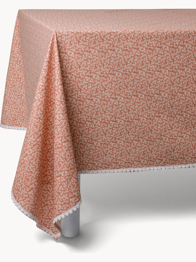 Pure cotton tablecloth with romantic print