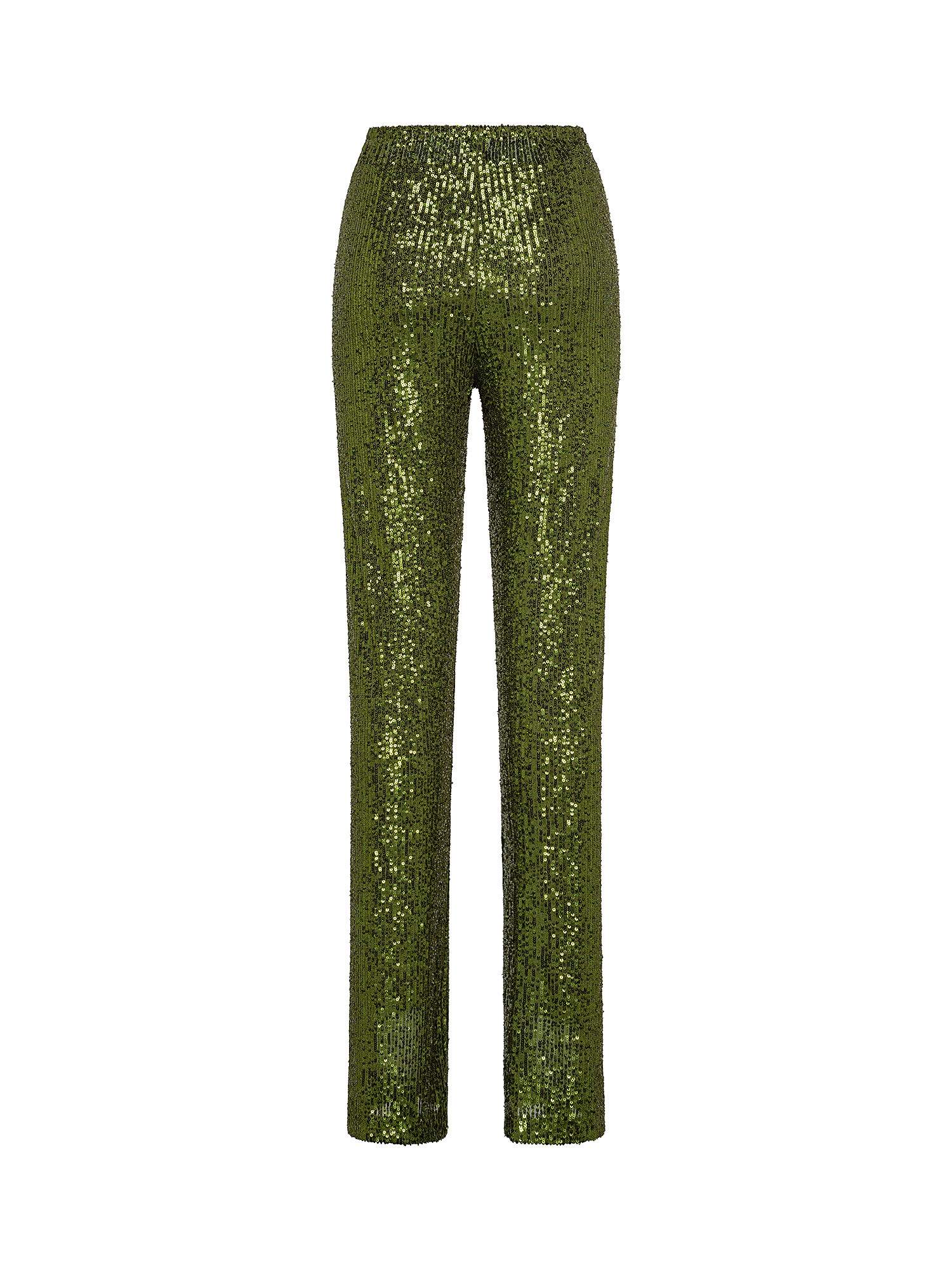 Pantalone con paillettes, Verde, large image number 1