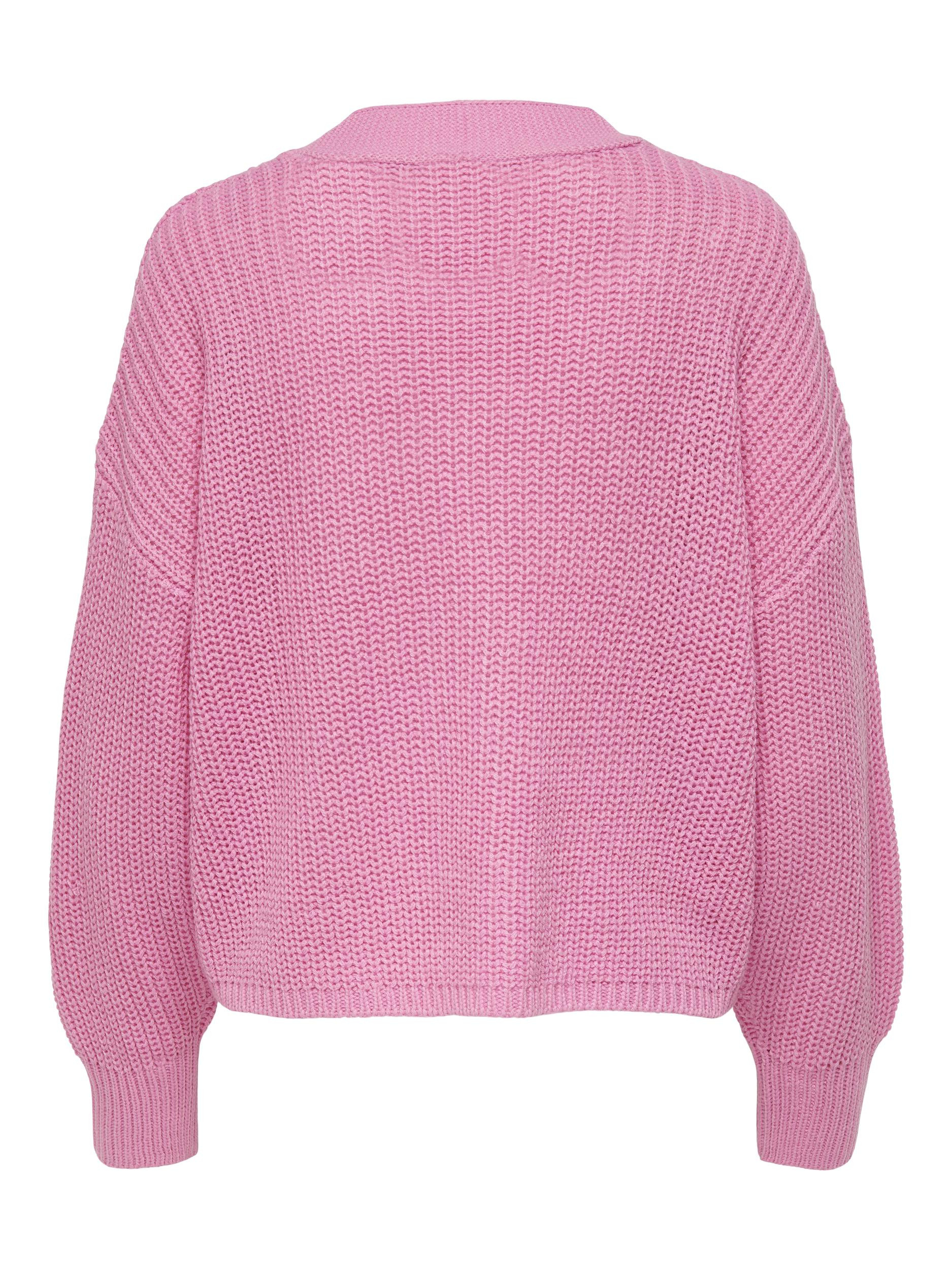Only - Cardigan in maglia, Rosa fenicottero, large image number 1
