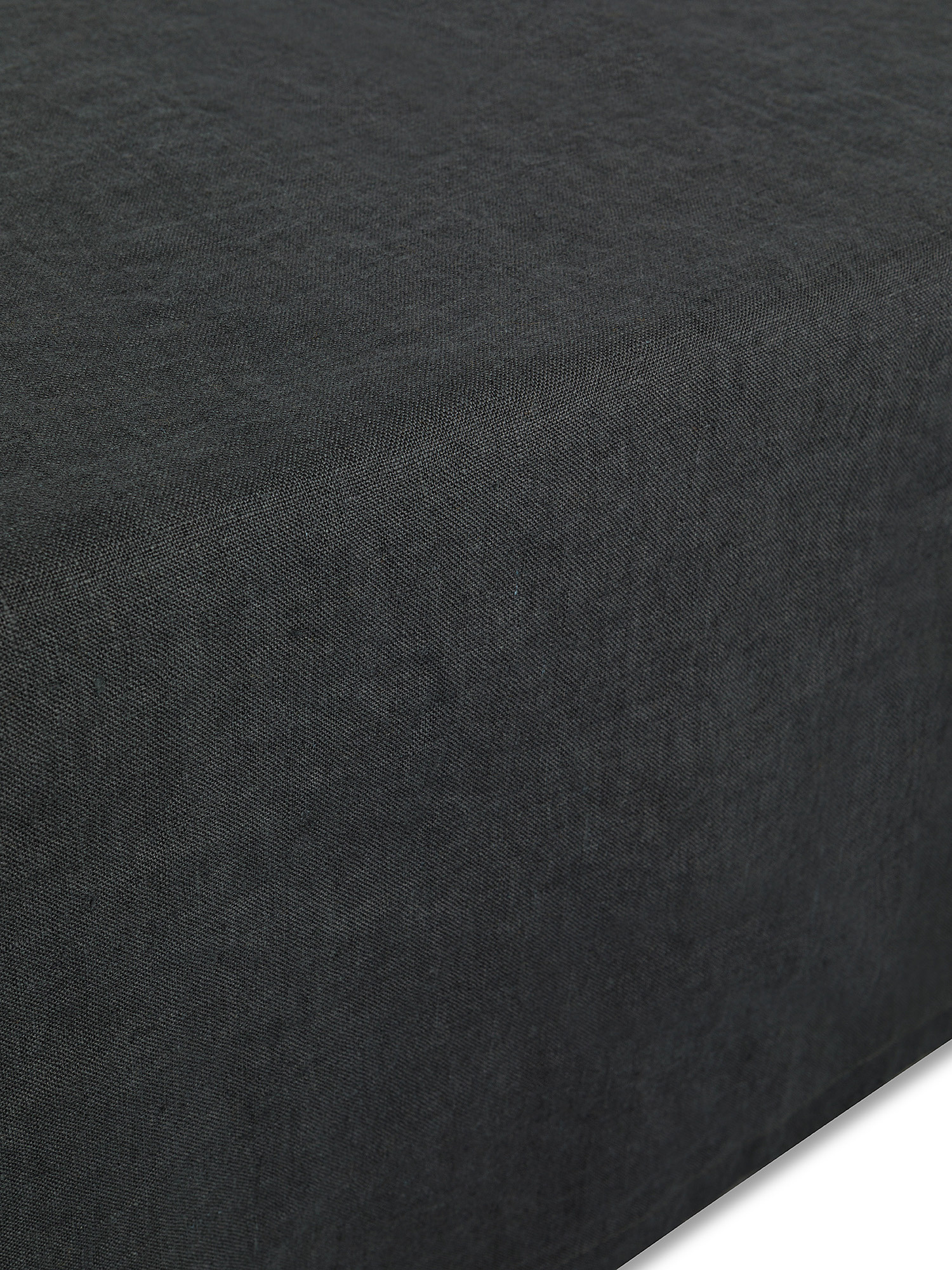 Solid color pure washed linen tablecloth, Dark Grey, large image number 1