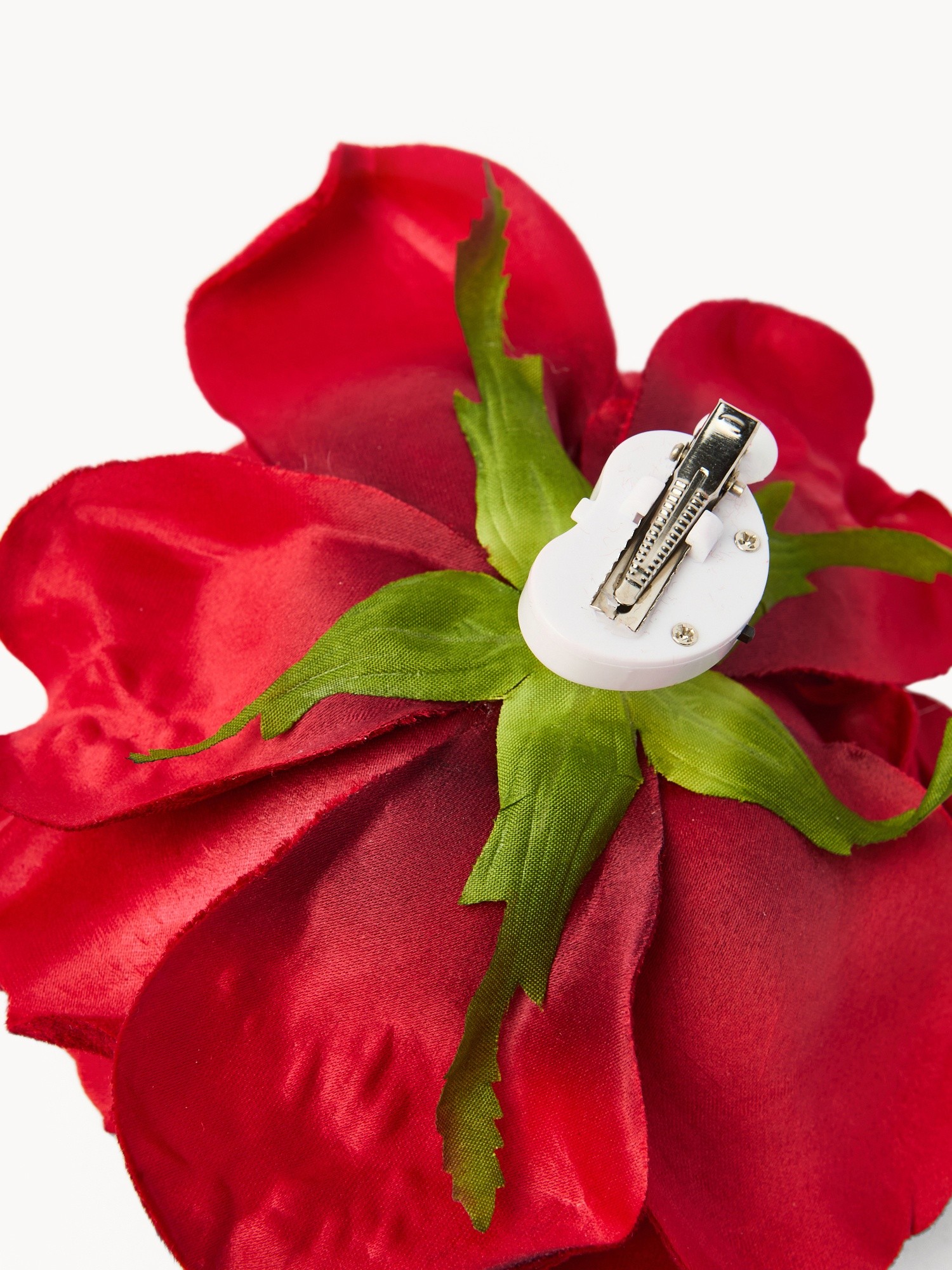 Rosa in velluto con clip, Rosso, large image number 1