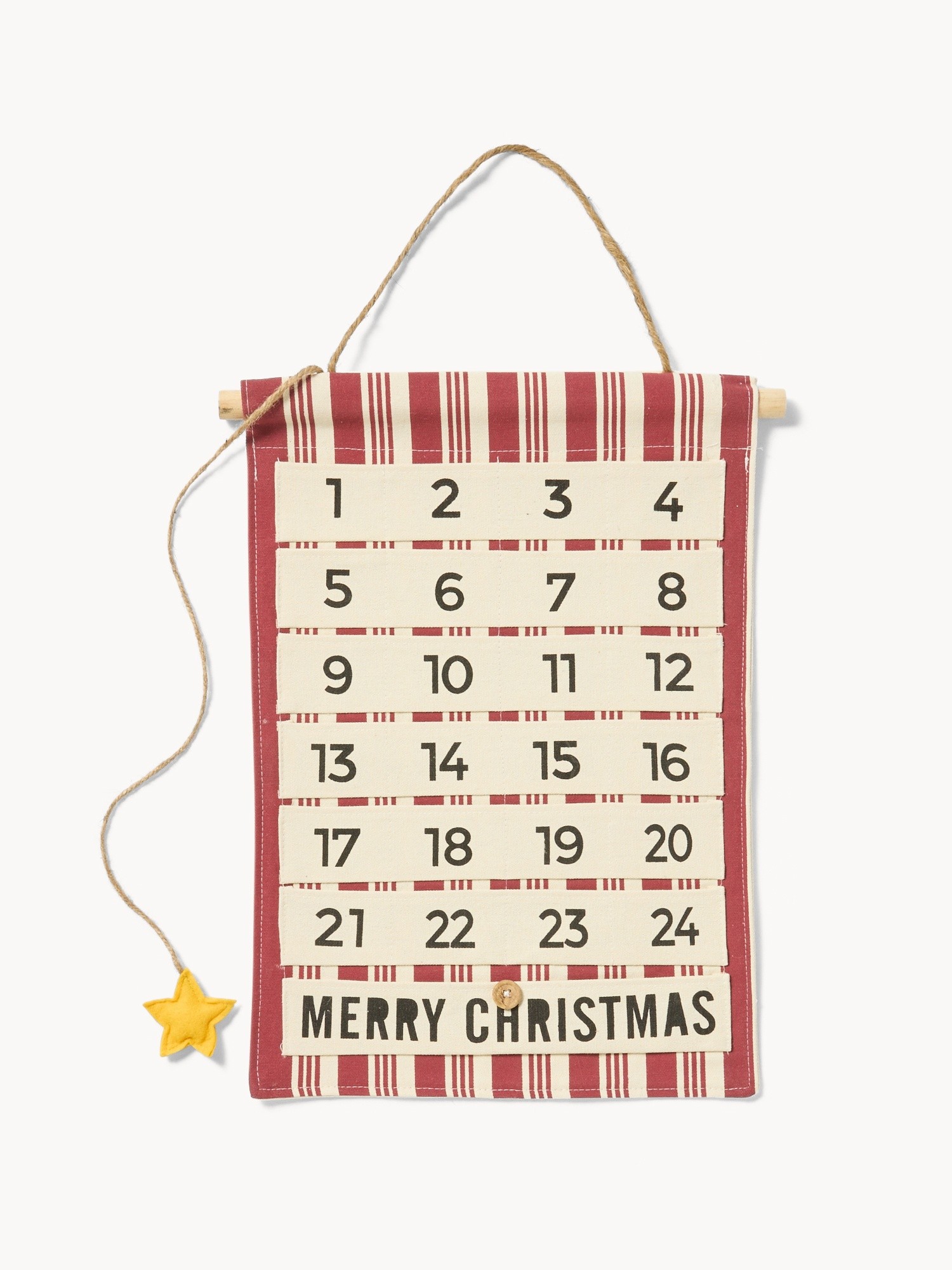 Calendario dell'avvento in tessuto, Beige, large image number 0