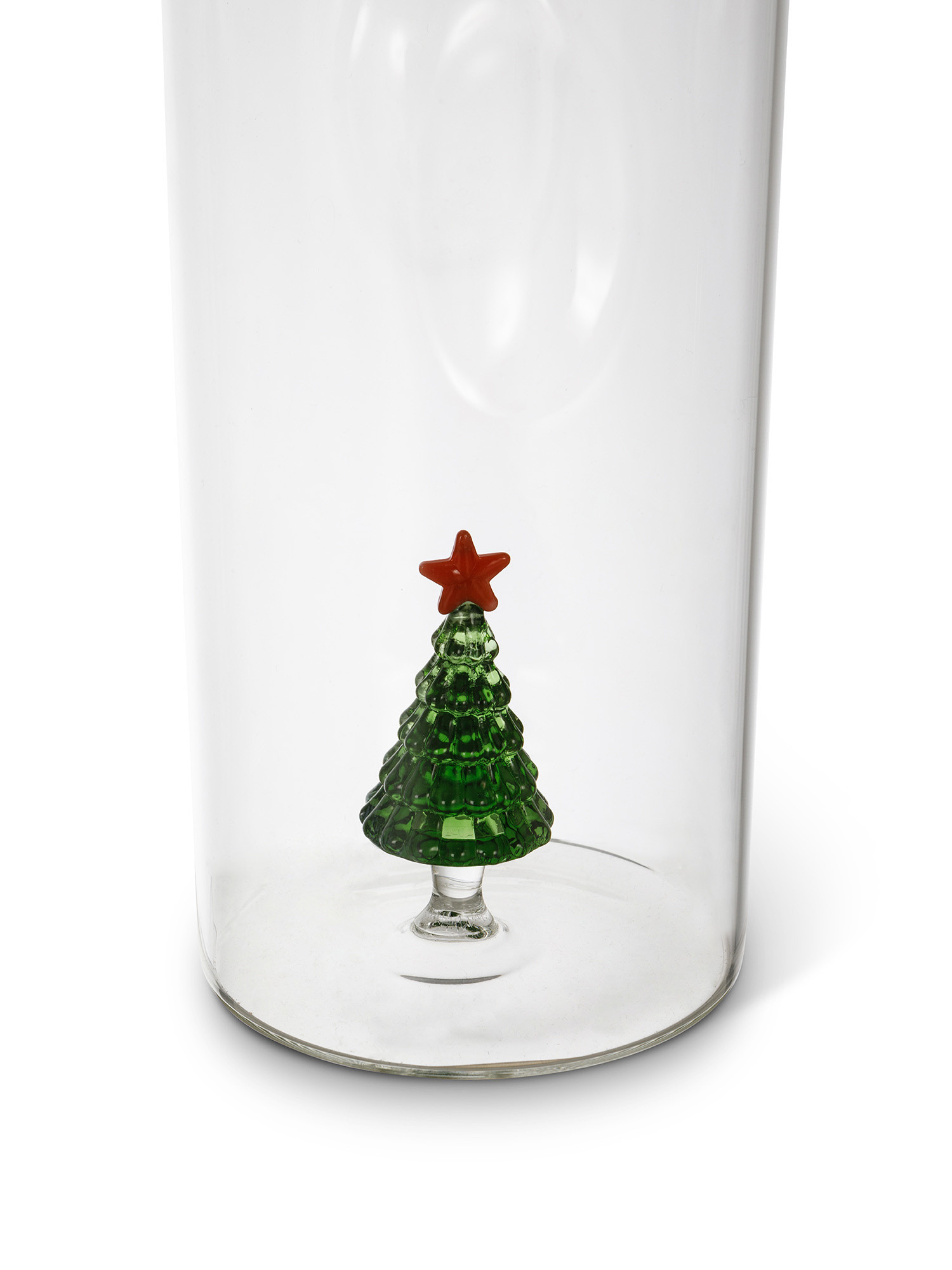 Glass carafe with Christmas tree detail, Transparent, large image number 1