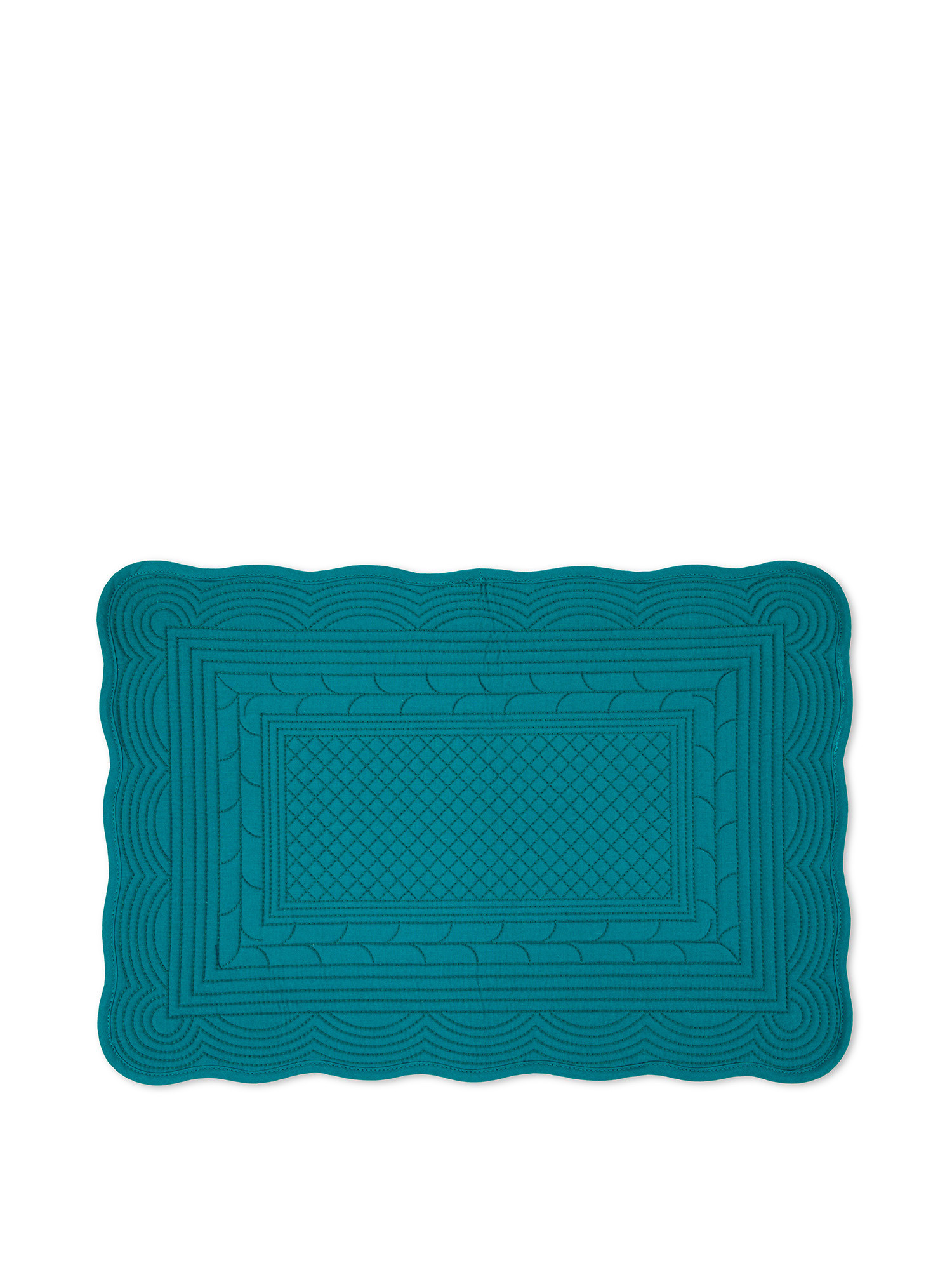 Pure cotton quilted placemat, Green teal, large image number 0