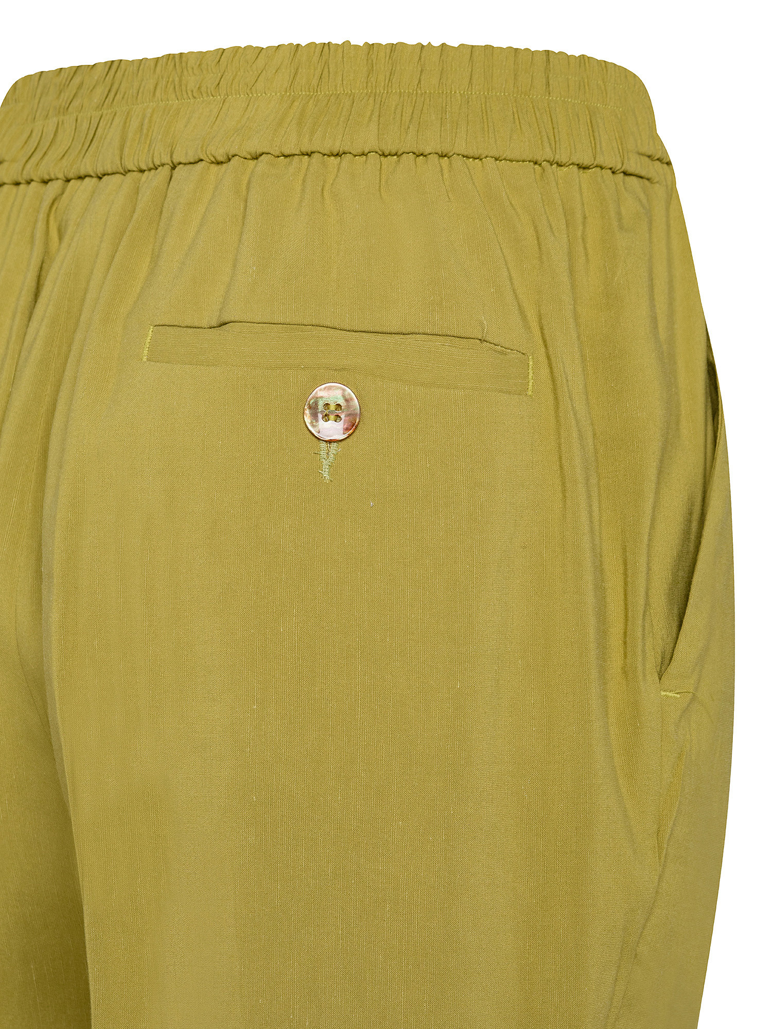 Pantaloni Orlando in fluido misto lino e viscosa, Verde, large
