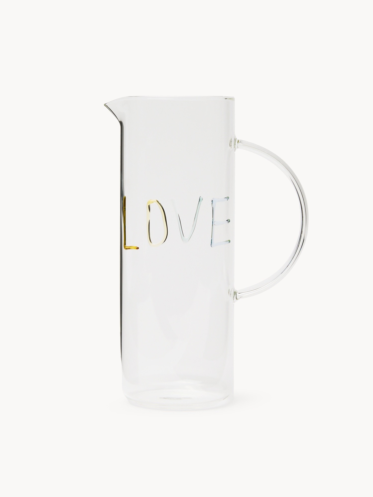 Borosilicate glass carafe with Love detail, Transparent, large image number 0