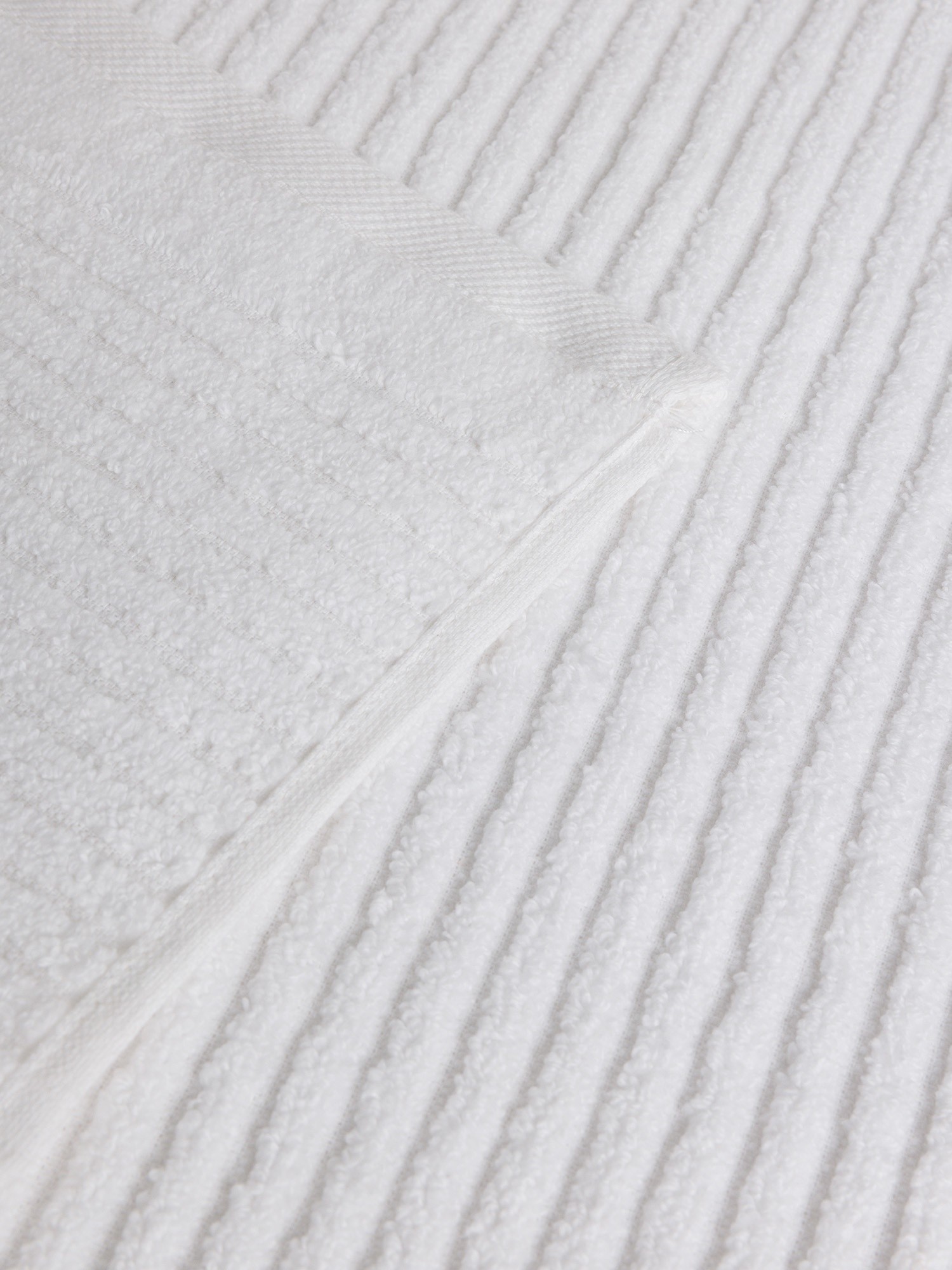 Asciugamano in soffice spugna zero twist di puro cotone a righe - Prezzo di lancio, Bianco, large image number 2
