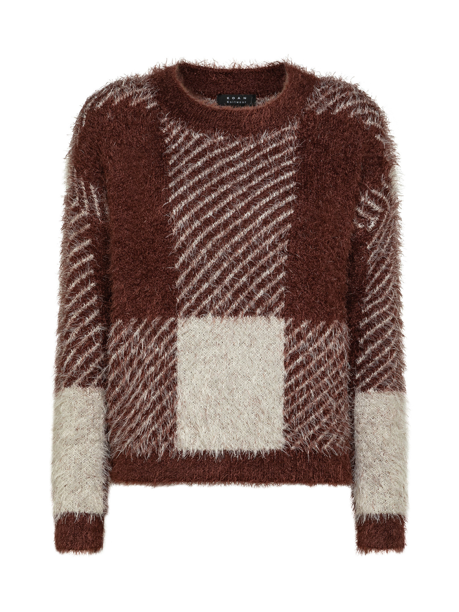 Koan - Checked crewneck pullover, Brown, large image number 0