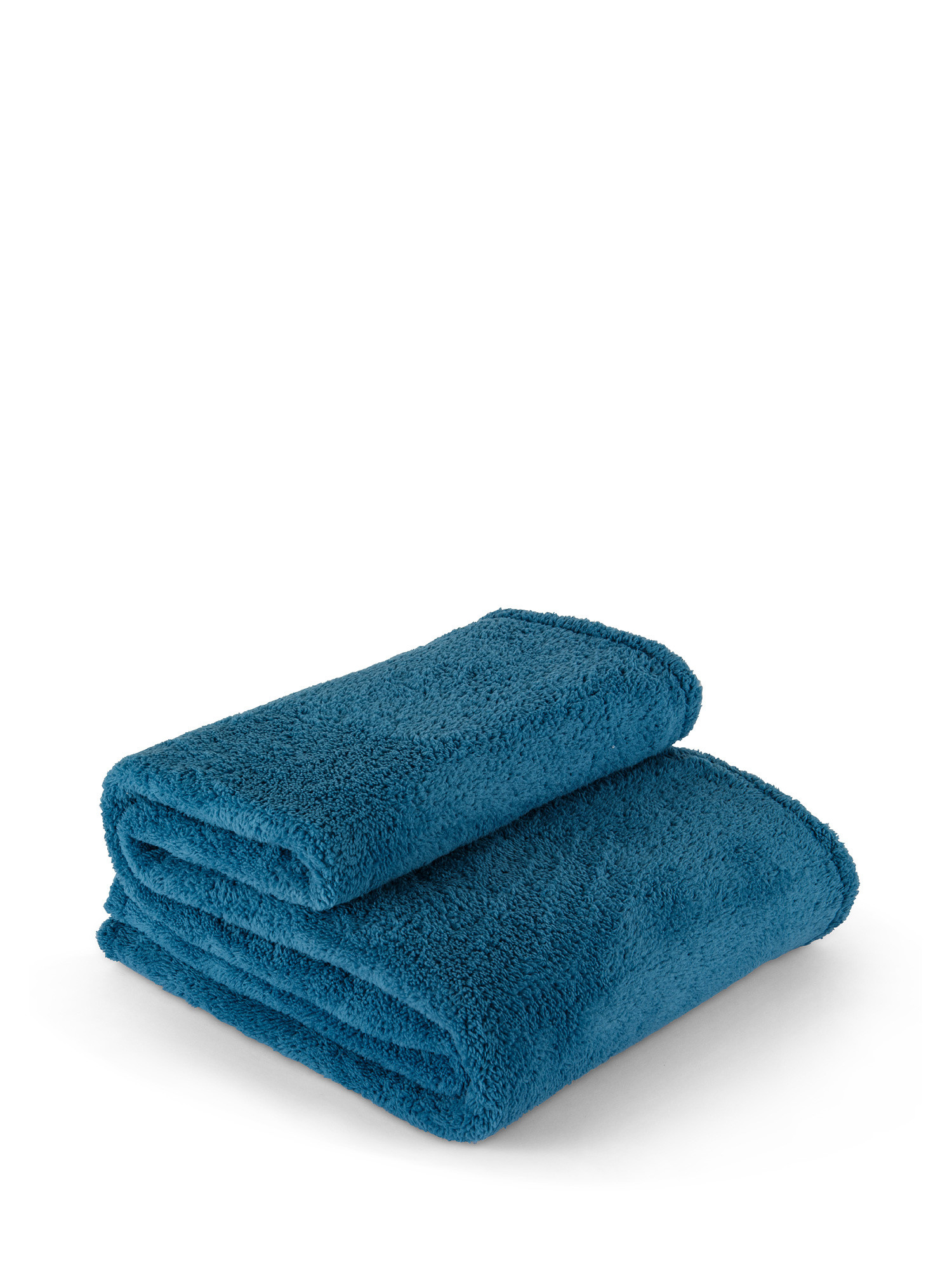 Solid color fleece plaid, Blue, large image number 0
