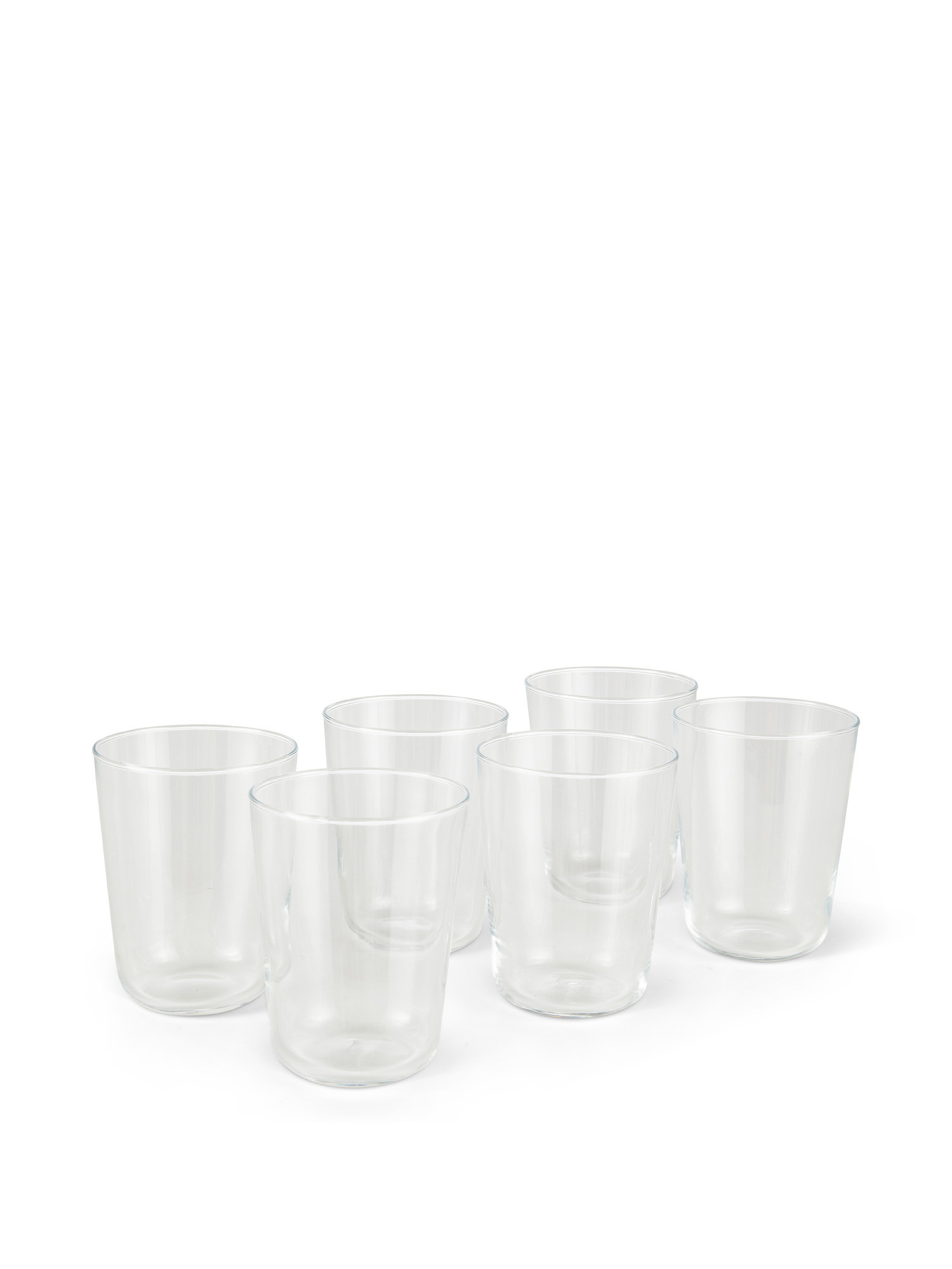Set of 6 water glasses in glass, Transparent, large image number 0