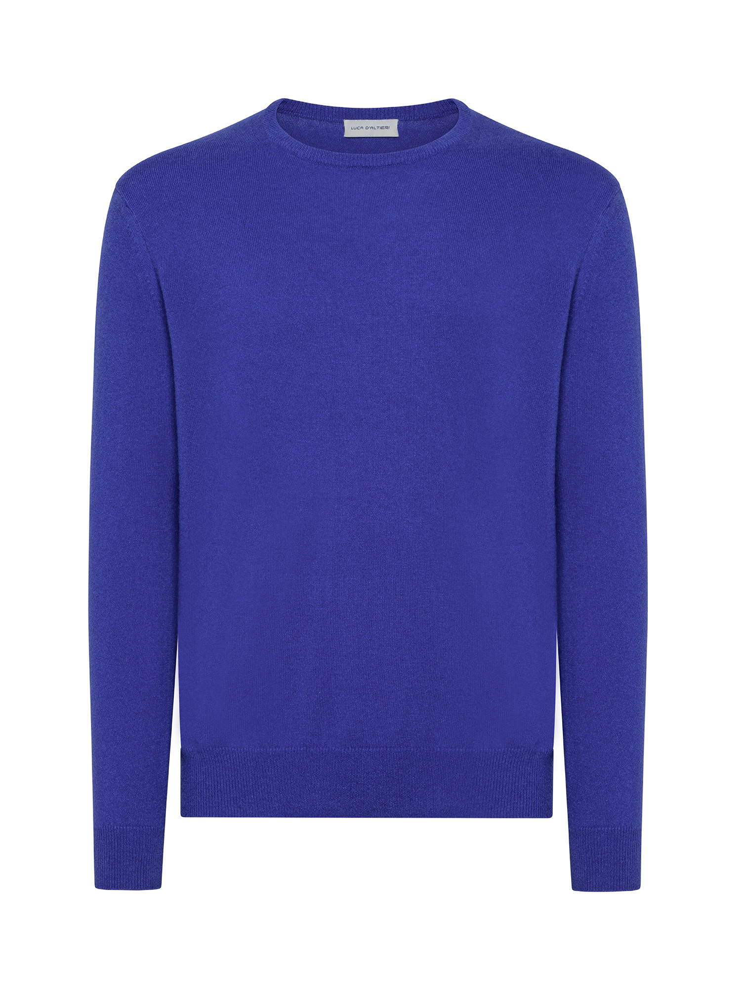 Pullover girocollo in puro cashmere, Blu, large image number 0