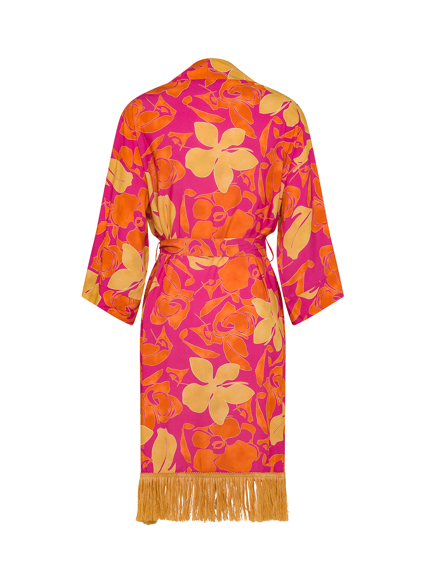 Floral print viscose kimono, Multicolor, large image number 1