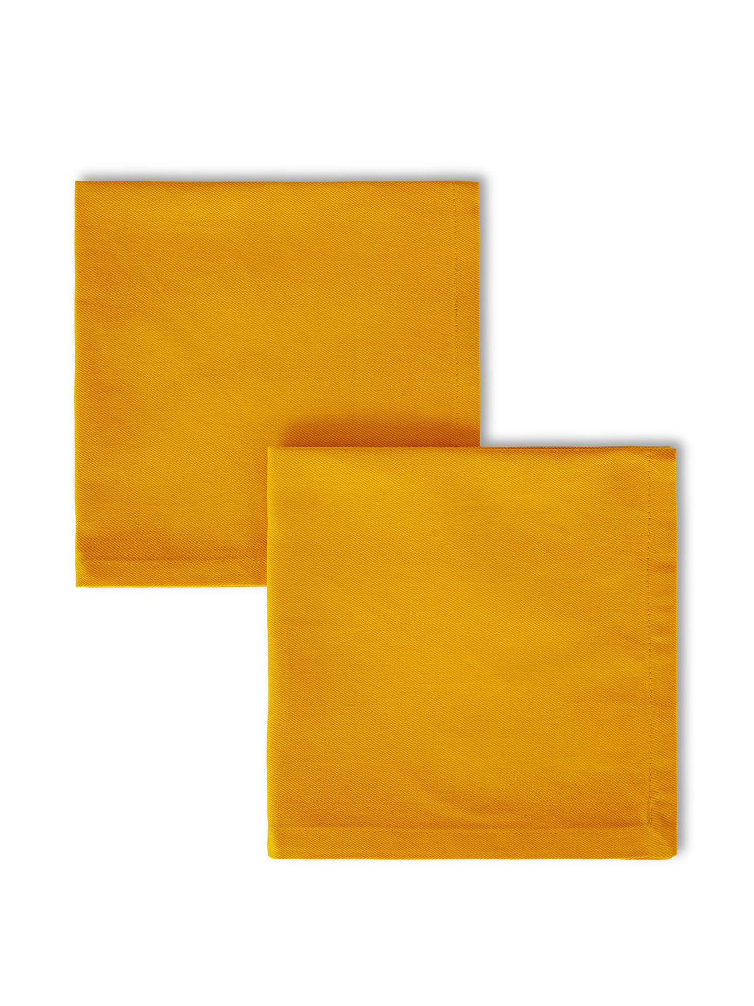 Set of 2 solid color cotton twill napkins, Yellow, large image number 0