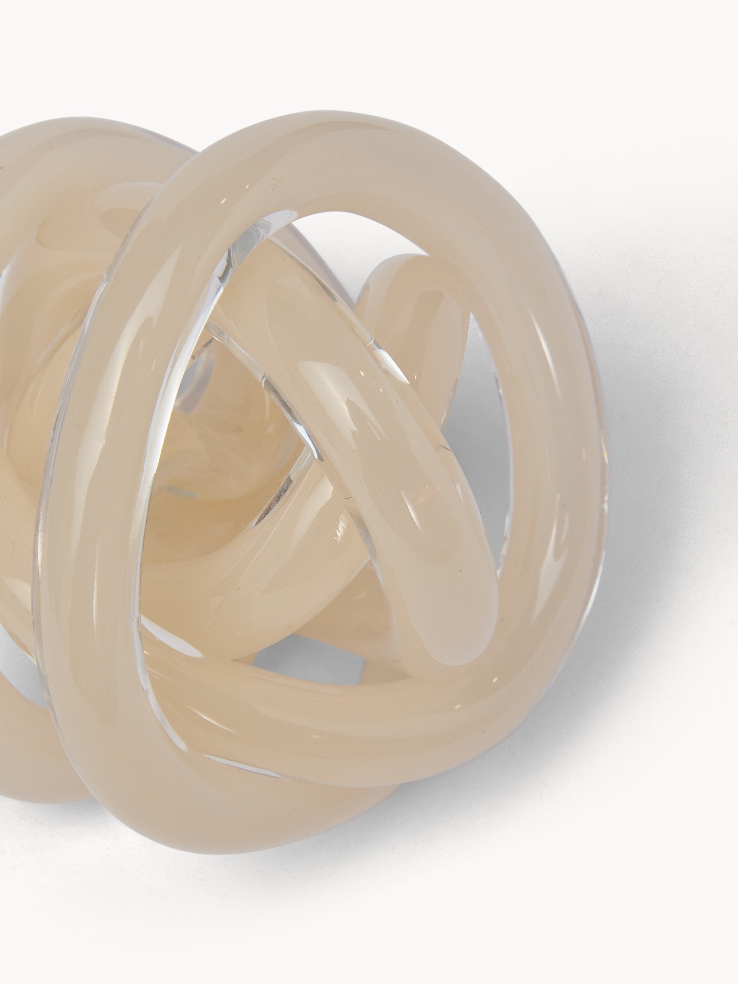 Handmade colored glass knot, Beige, large image number 1