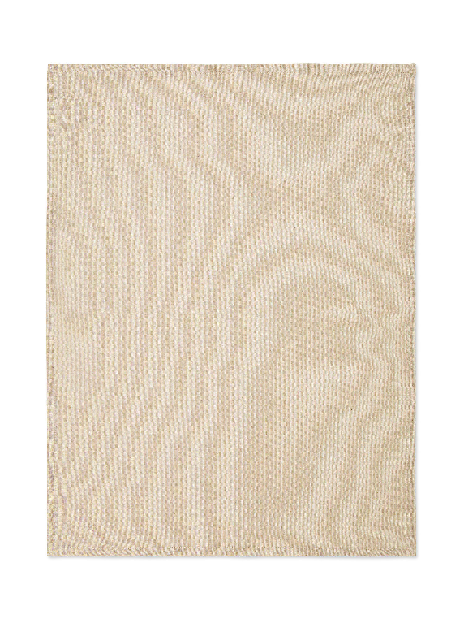 Set of 2 solid color piqué cotton tea towels, Beige, large image number 2