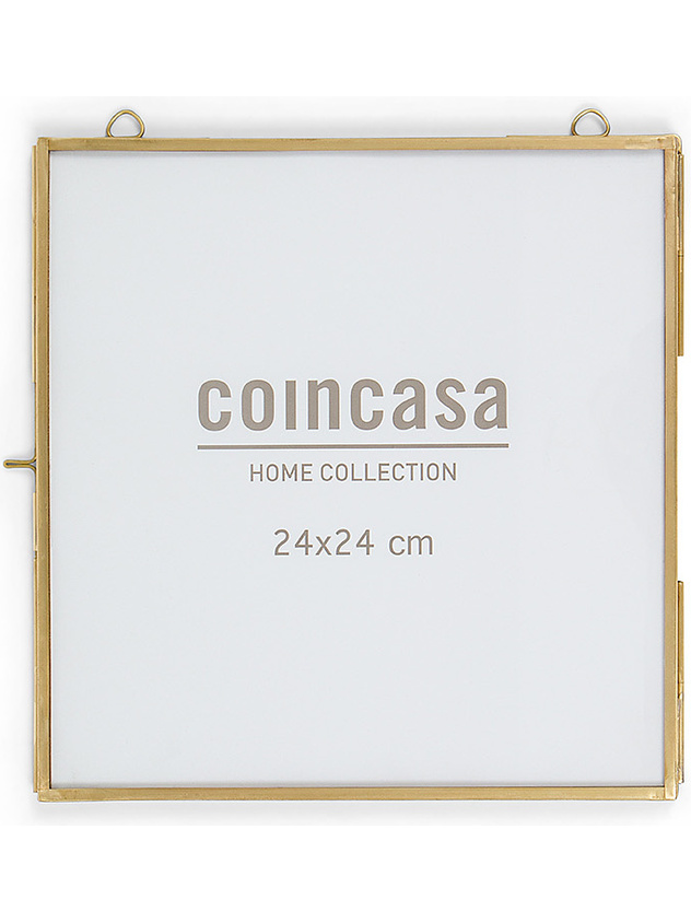 Wall photo frame with golden profiles 25x25