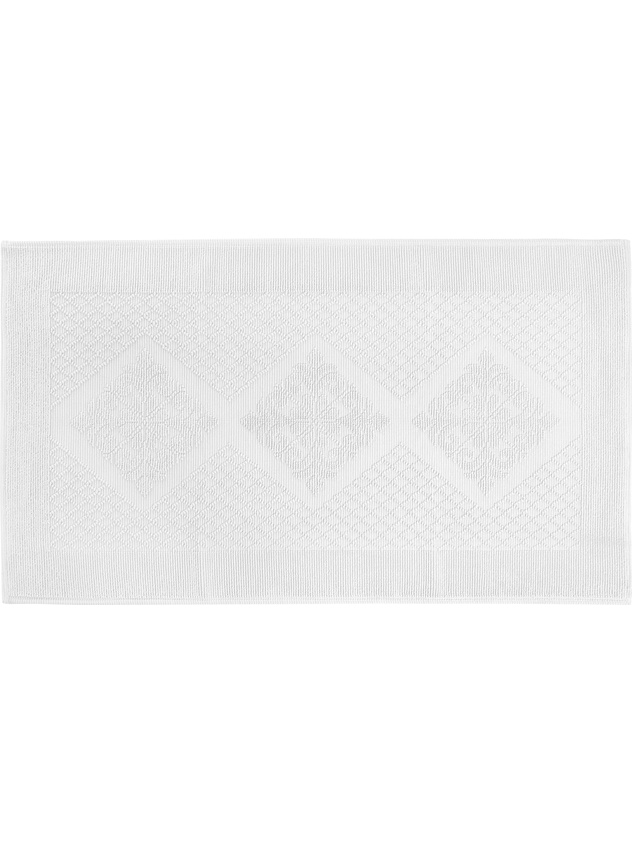 Short pile jacquard bath mat