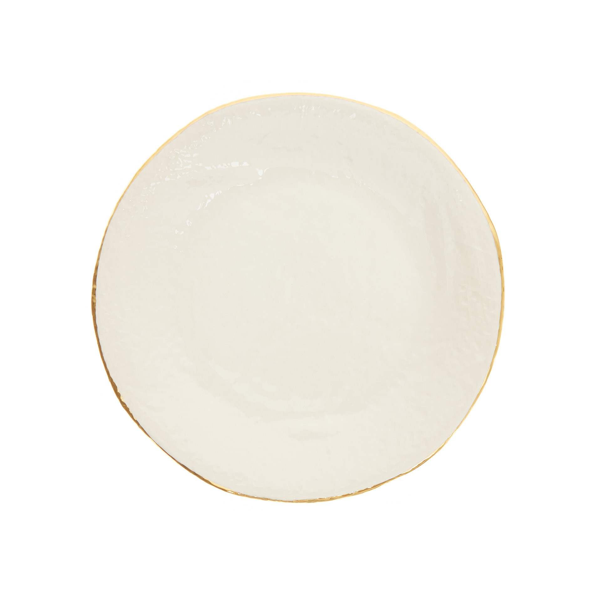 Piatto piano ceramica artigianale Preta, Bianco panna, large image number 0