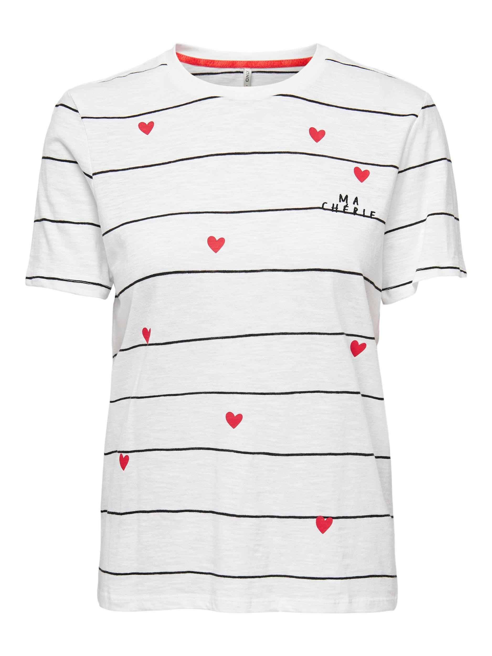 Striped pattern T-shirt, White, large image number 0