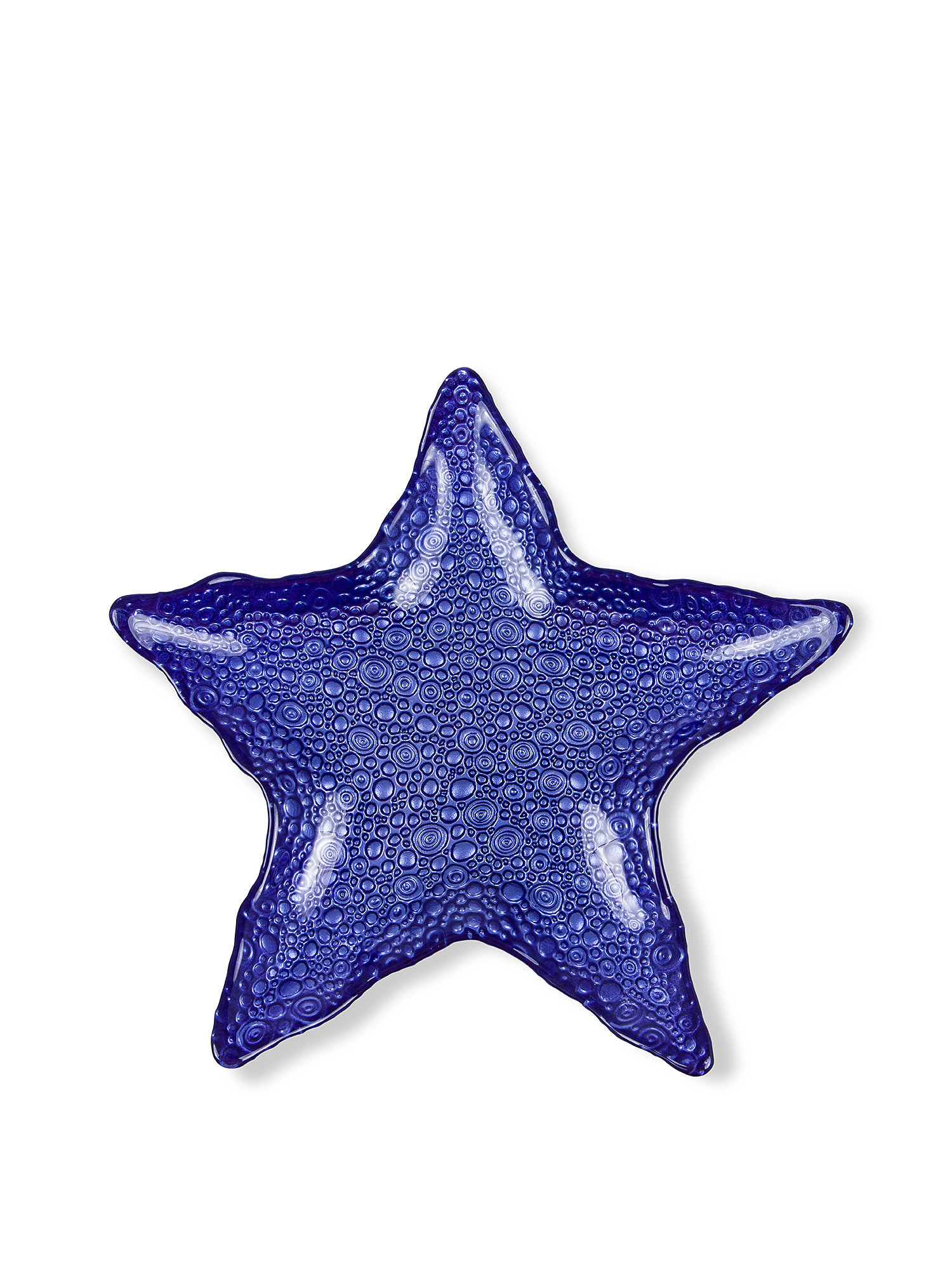 Piatto da portata vetro a stella marina, Blu, large image number 0